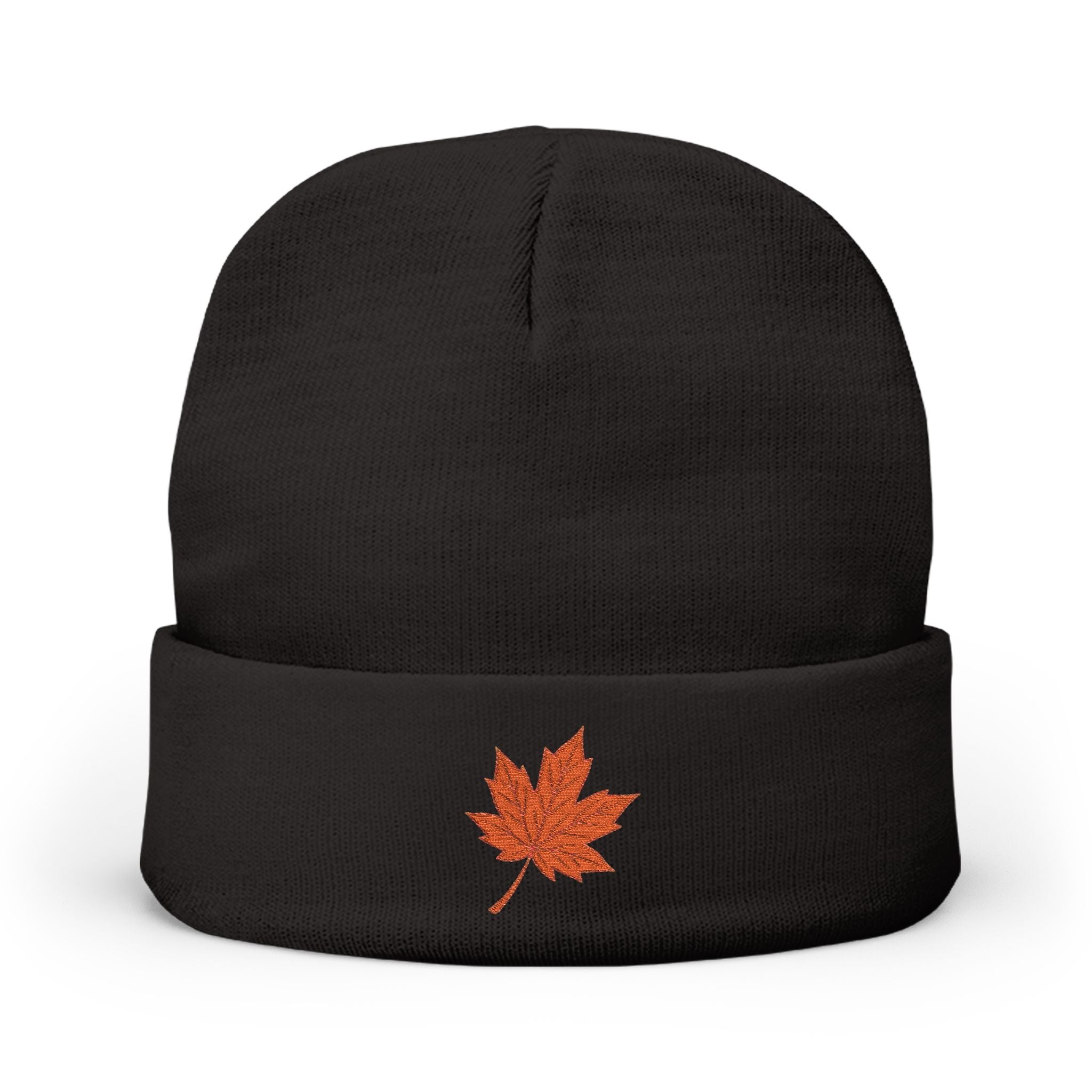 Cozy Embroidered Knit Beanie with Leaf | Winter Hat, Fall Fashion, Outdoor Accessories, Gift for Her, Casual Style