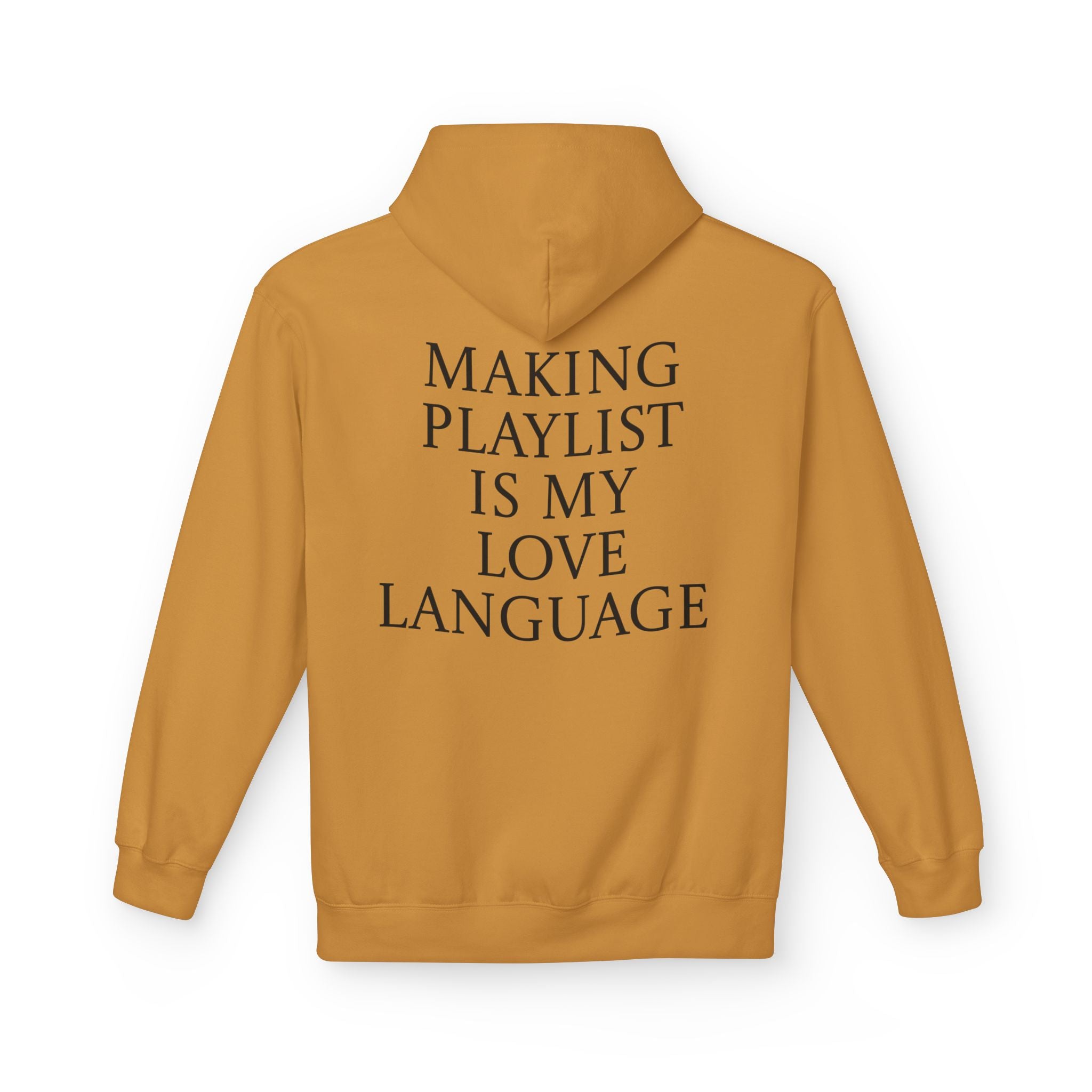 Playlist Love Language Hoodie, Comfortable Zip Up, Cozy Unisex Fleece, Gift for Music Lovers, Perfect for Casual Days, Lightweight Hoodie