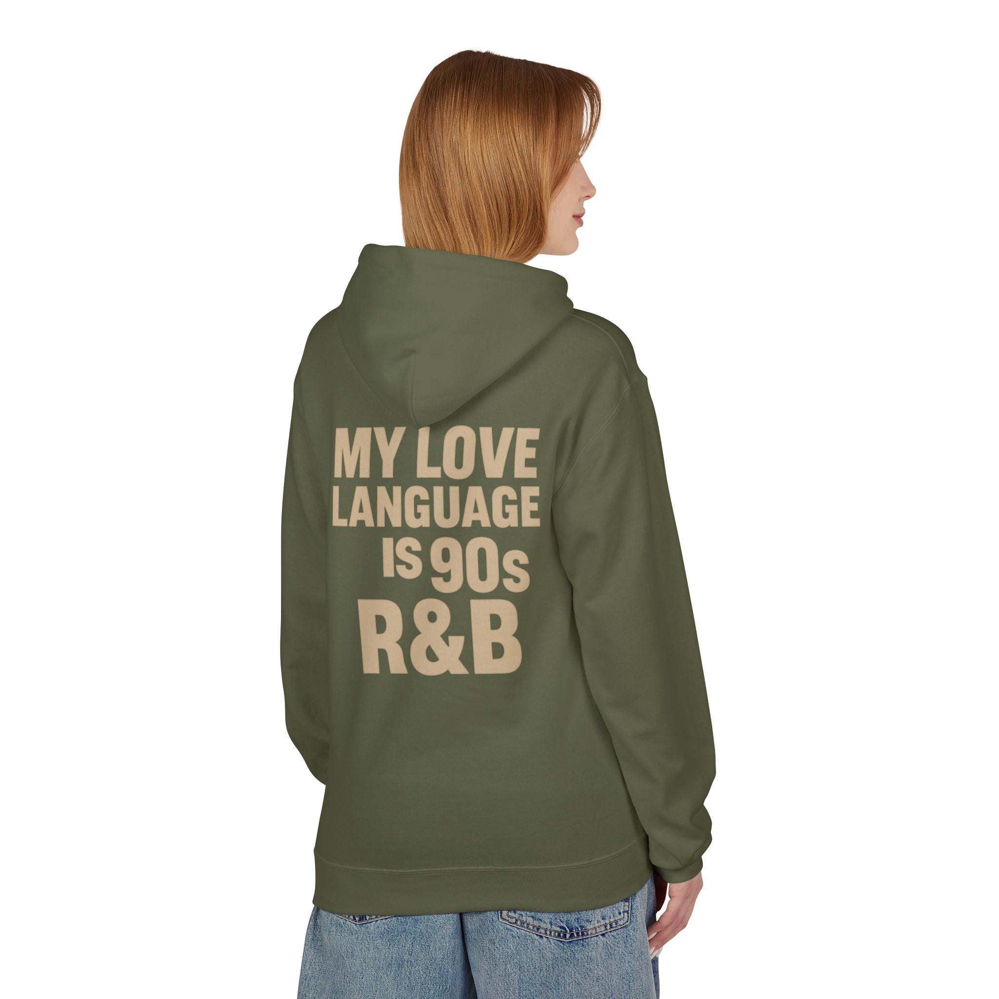 90s R&B Love Language Hoodie, Unisex Fleece Sweatshirt, Music Lover Gift, Cozy Casual Wear, Perfect for Holidays