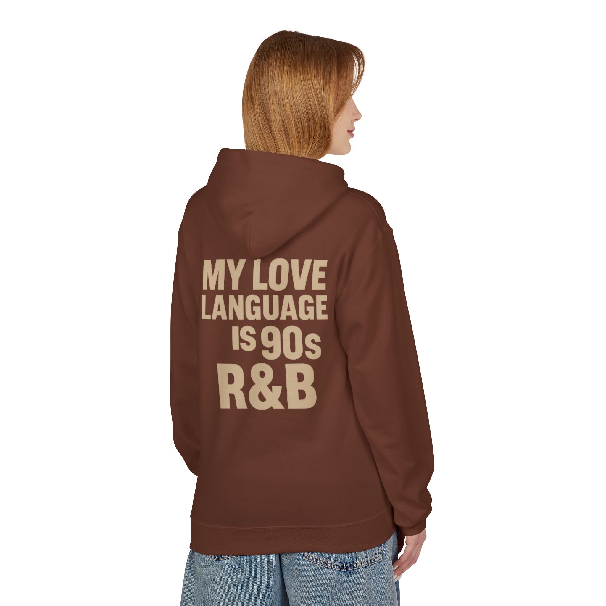 90s R&B Love Language Hoodie, Unisex Fleece Sweatshirt, Music Lover Gift, Cozy Casual Wear, Perfect for Holidays