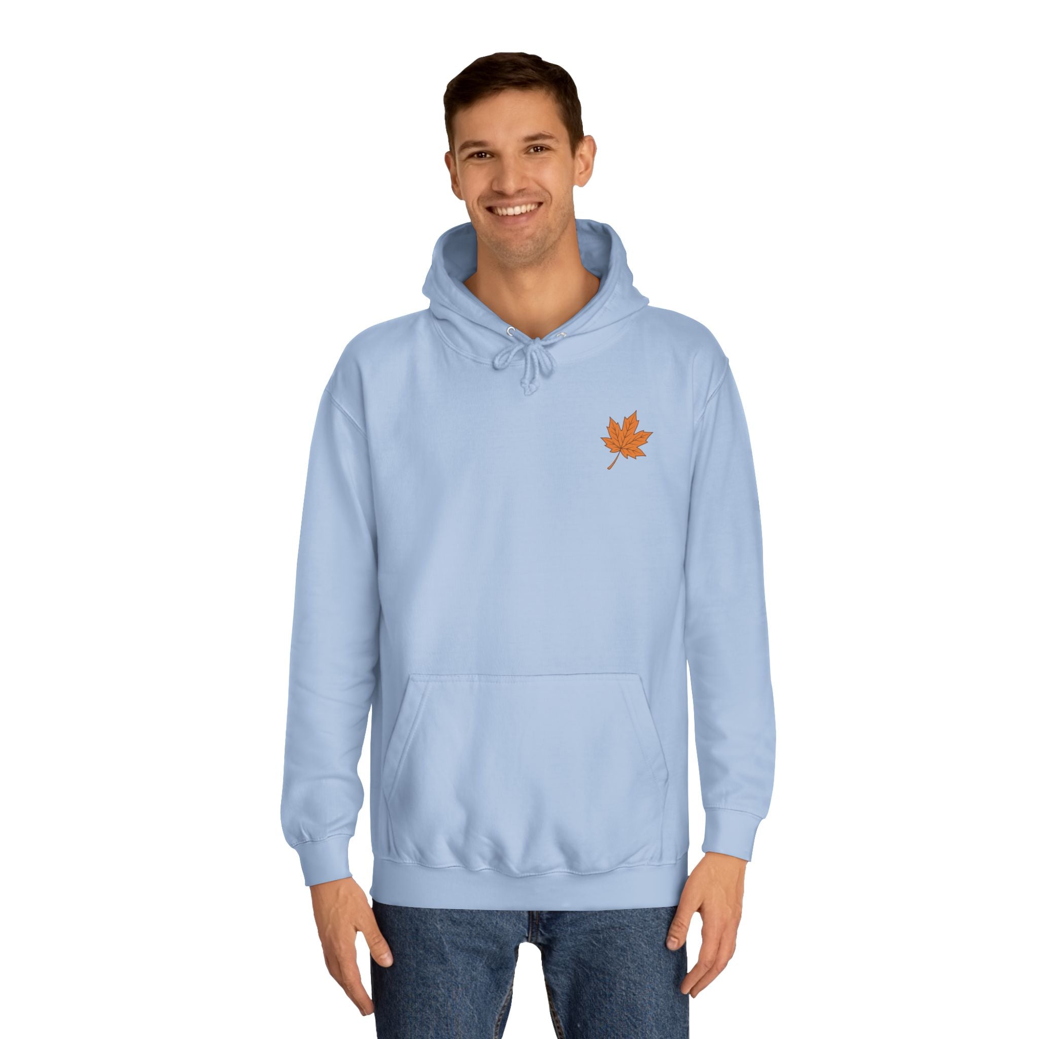 Cozy Unisex College Hoodie with Artistic Leaf Design - Perfect for Fall, Casual Wear, College Students, Stylish Gift Idea