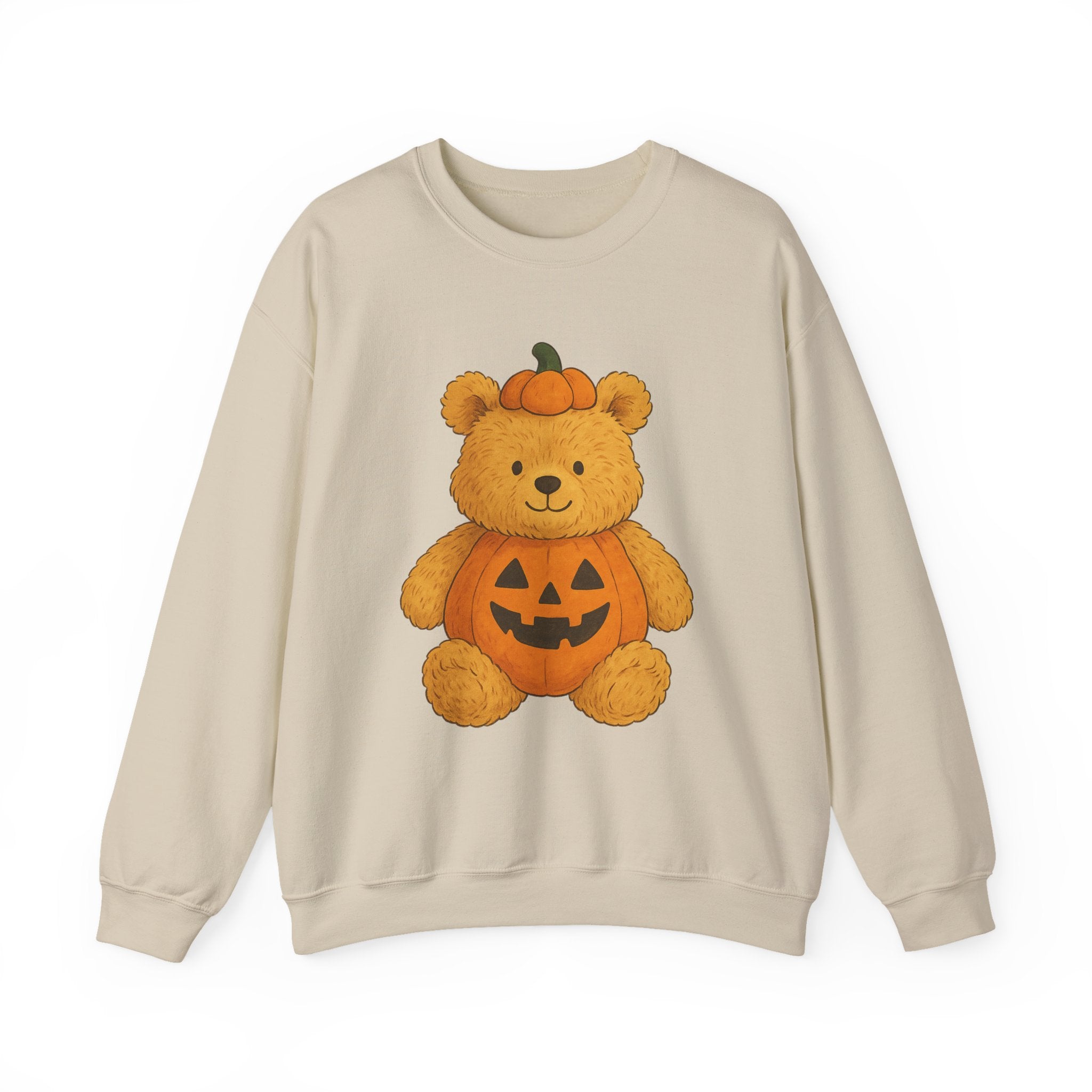Halloween Teddy Bear Sweatshirt, Cozy Bear Crewneck, Fall Fashion, Cute Pumpkin Sweater, Gift for Her