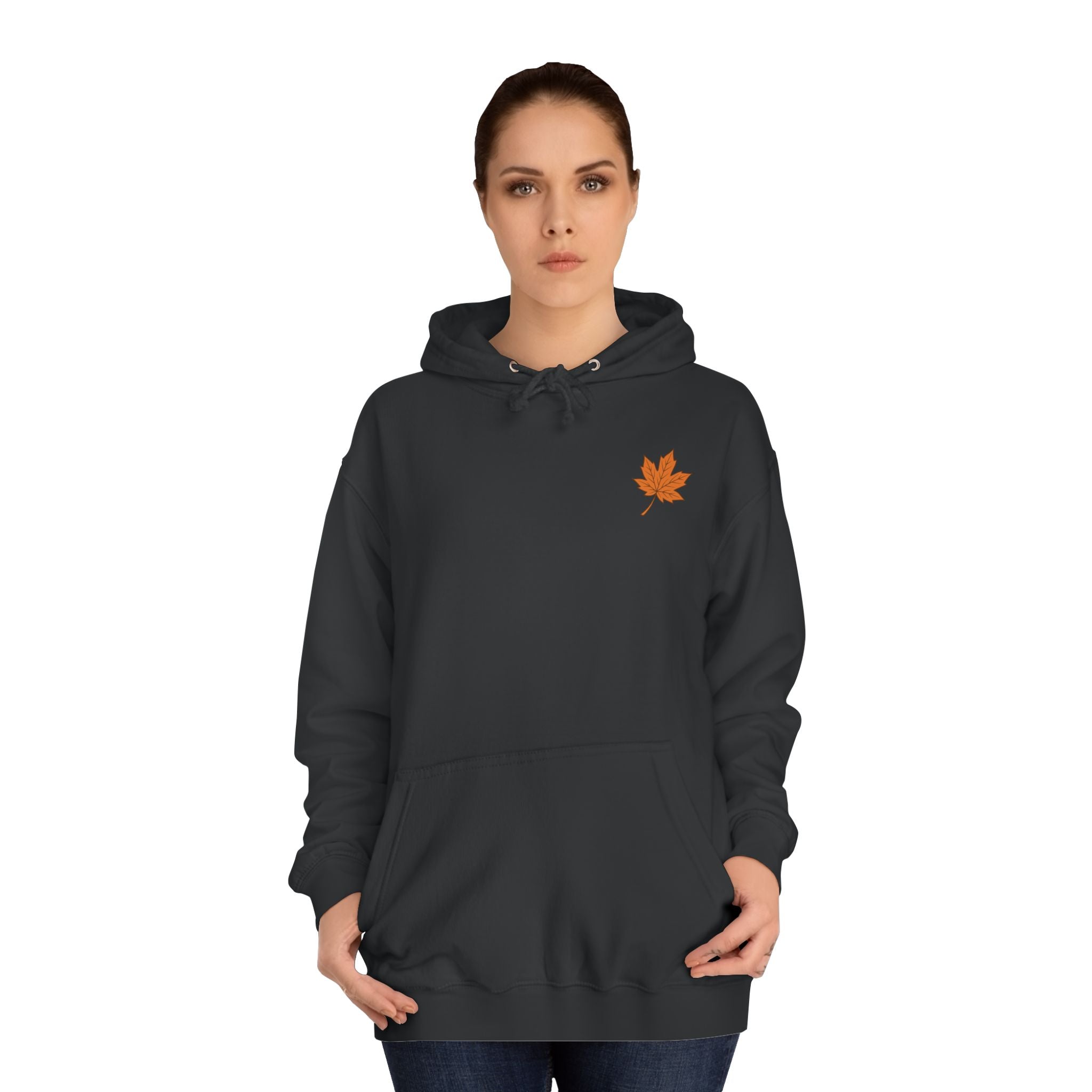 Cozy Unisex College Hoodie with Artistic Leaf Design - Perfect for Fall, Casual Wear, College Students, Stylish Gift Idea