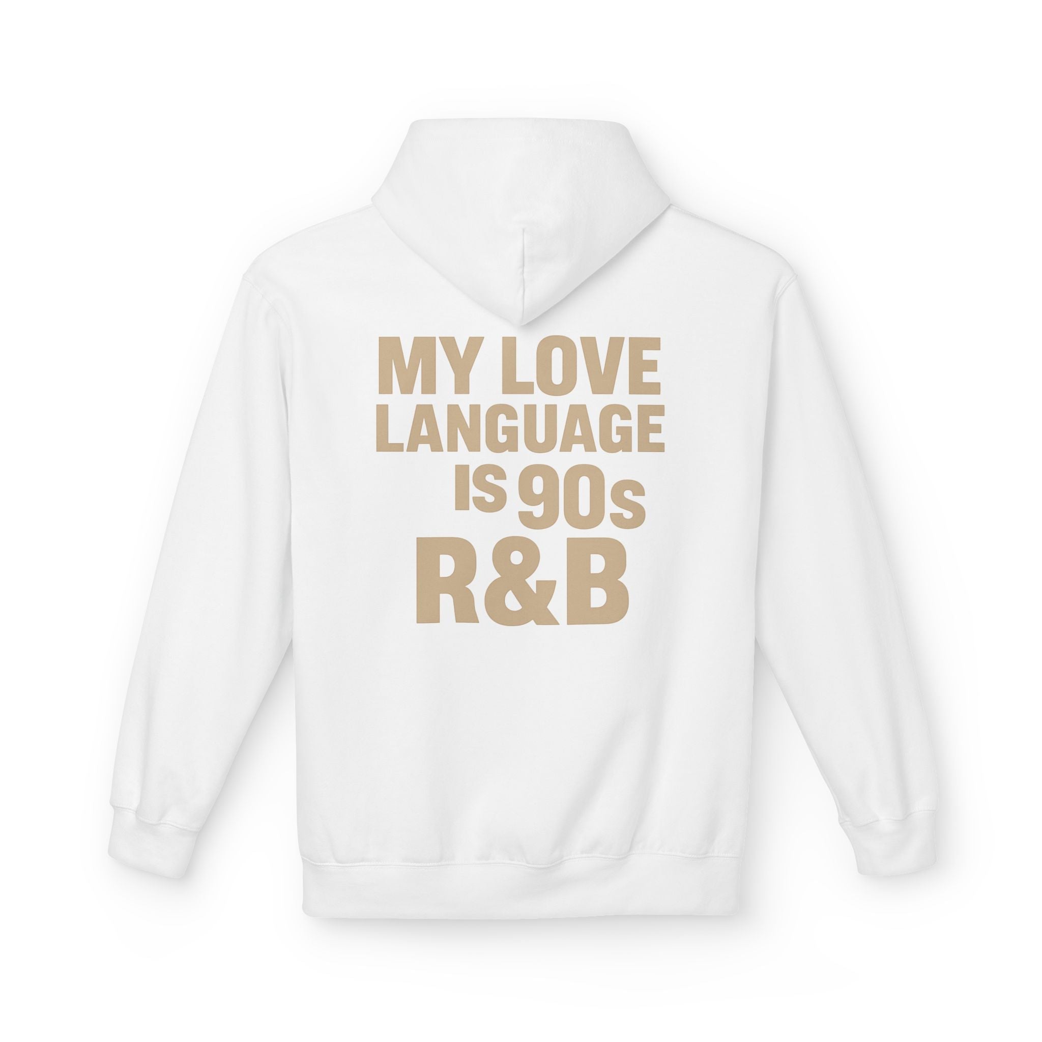 90s R&B Love Language Hoodie, Unisex Fleece Sweatshirt, Music Lover Gift, Cozy Casual Wear, Perfect for Holidays