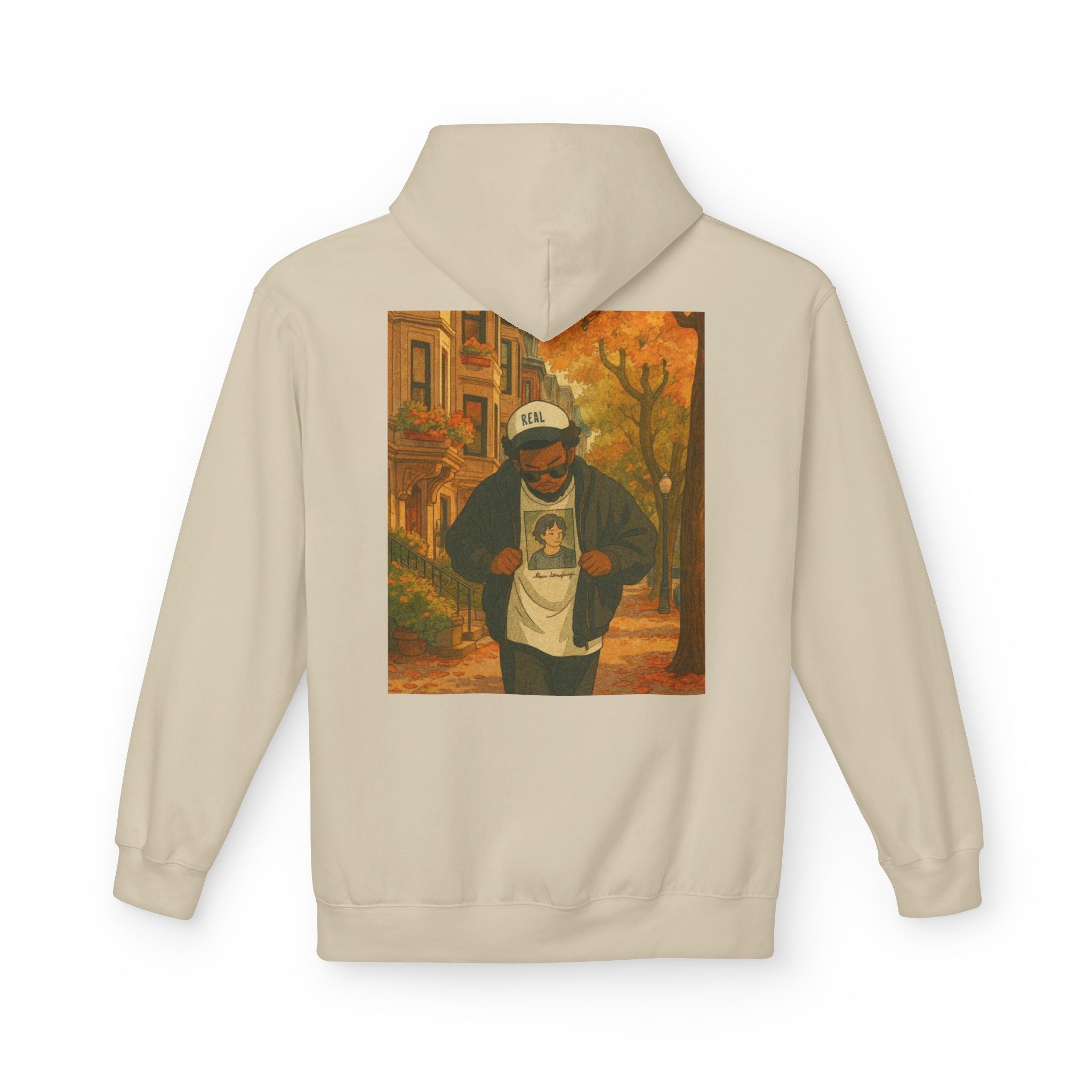 Autumn Vibes Fleece Hoodie – Cozy, Artistic, Unisex Pullover, Perfect for Fall Gatherings, Street Style, Gift for Friends