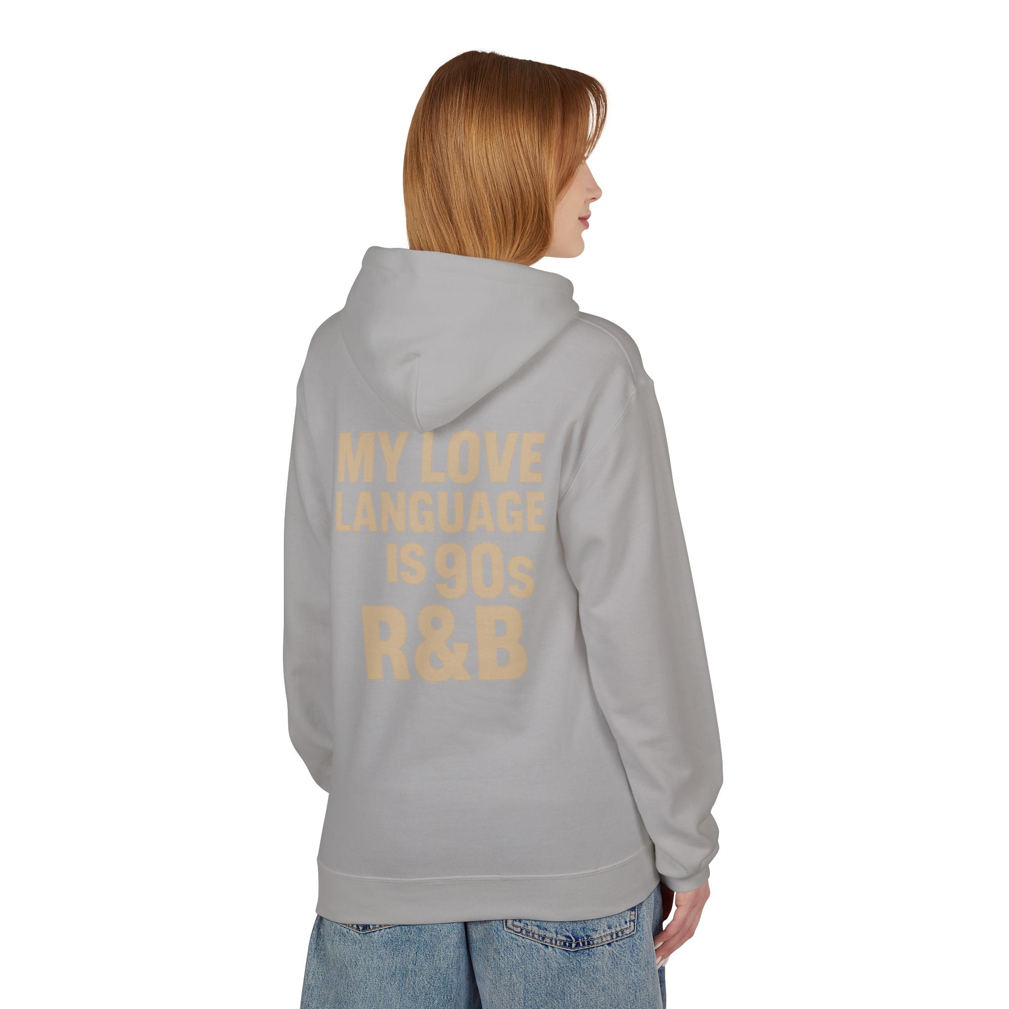 90s R&B Love Language Hoodie, Unisex Fleece Sweatshirt, Music Lover Gift, Cozy Casual Wear, Perfect for Holidays