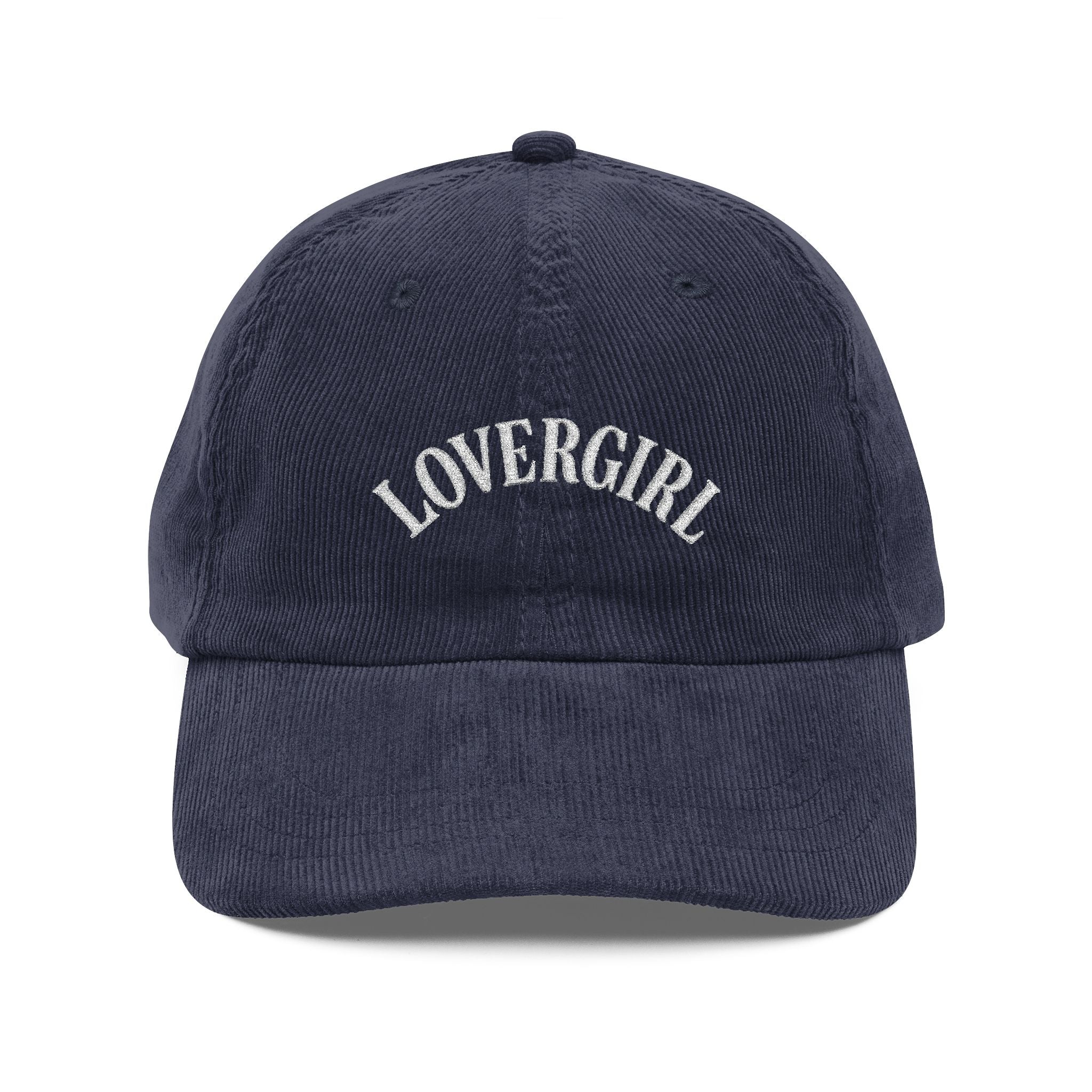 Vintage Corduroy Cap with 'LOVERGIRL' Embroidery | Trendy 90s Hat for Casual Style | Perfect for Gifts, Festivals, and Everyday Wear