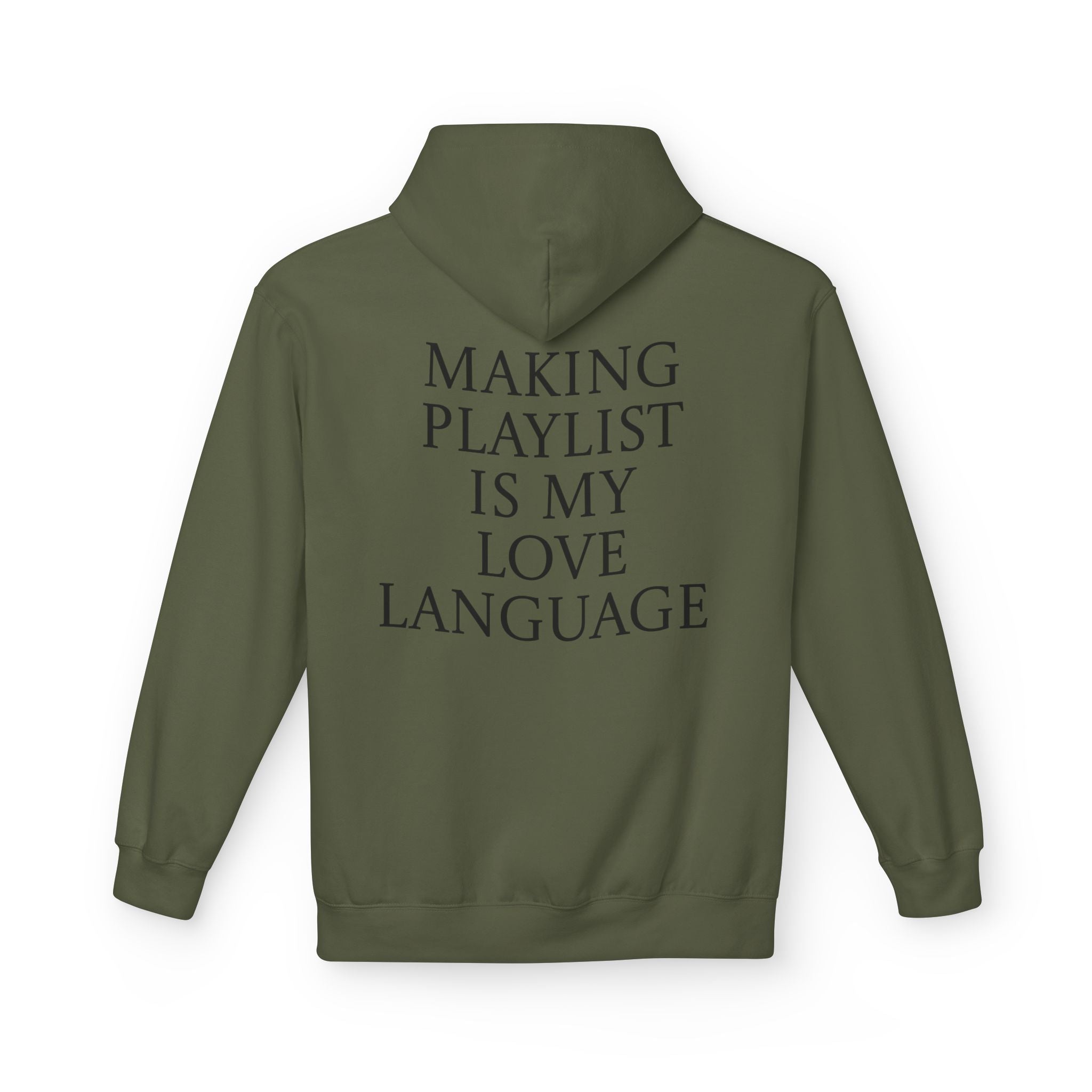 Playlist Love Language Hoodie, Comfortable Zip Up, Cozy Unisex Fleece, Gift for Music Lovers, Perfect for Casual Days, Lightweight Hoodie