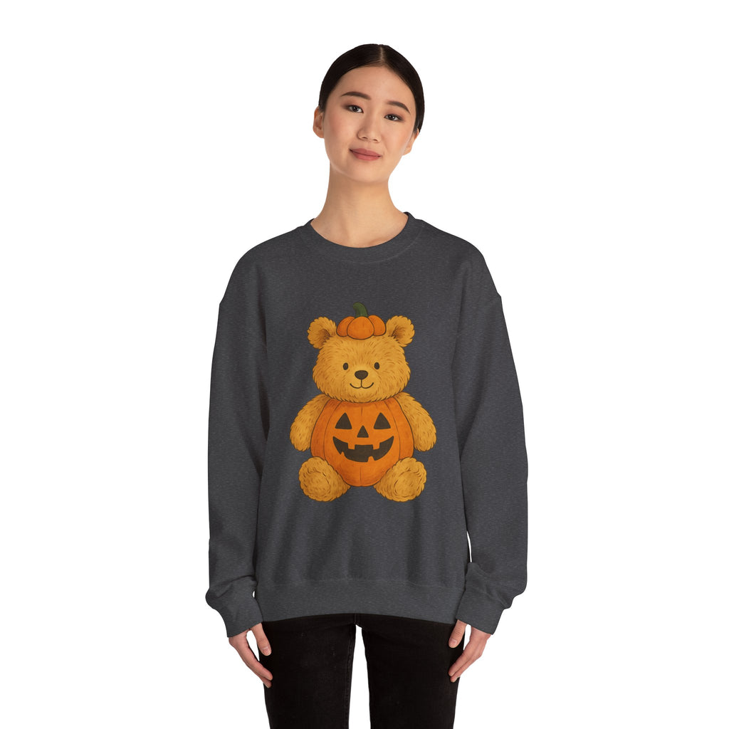 Halloween Teddy Bear Sweatshirt, Cozy Bear Crewneck, Fall Fashion, Cute Pumpkin Sweater, Gift for Her