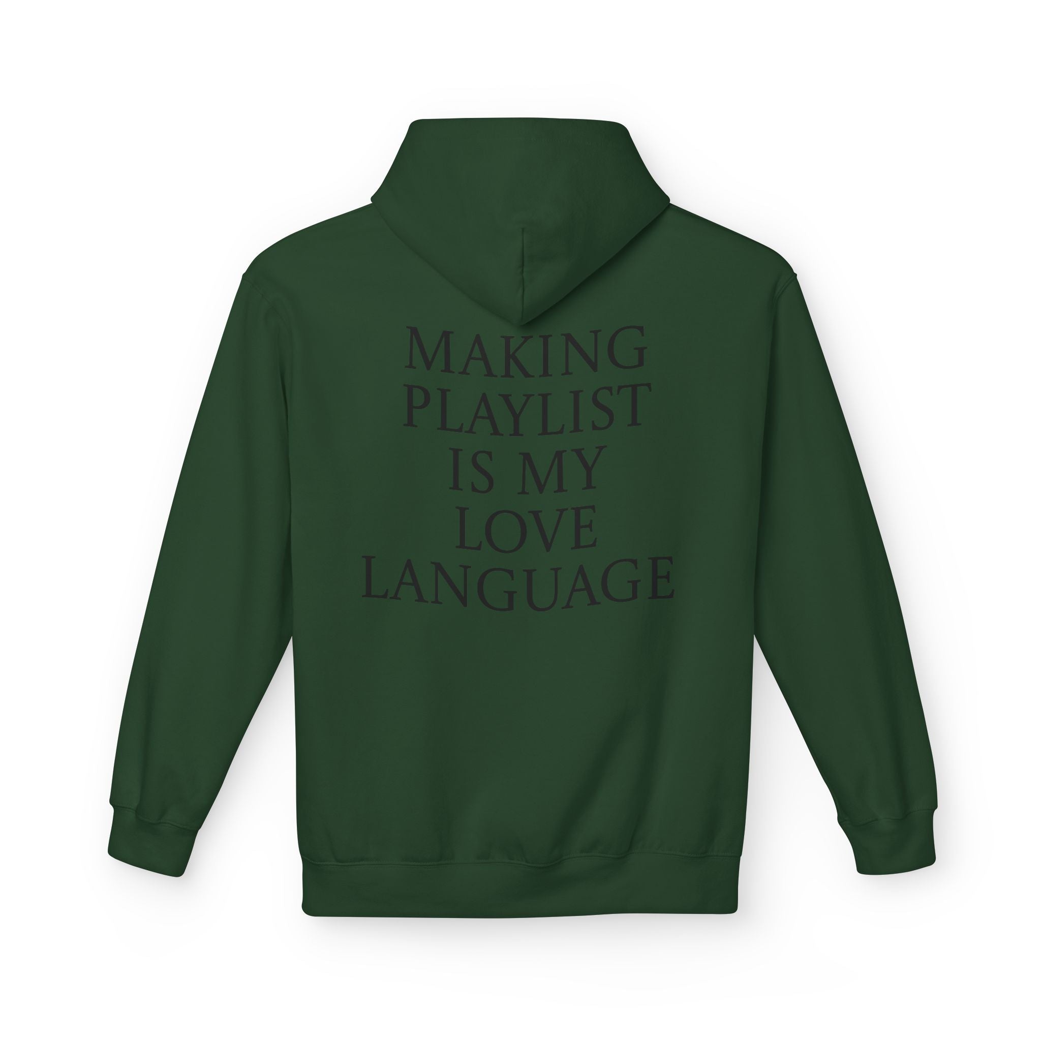 Playlist Love Language Hoodie, Comfortable Zip Up, Cozy Unisex Fleece, Gift for Music Lovers, Perfect for Casual Days, Lightweight Hoodie