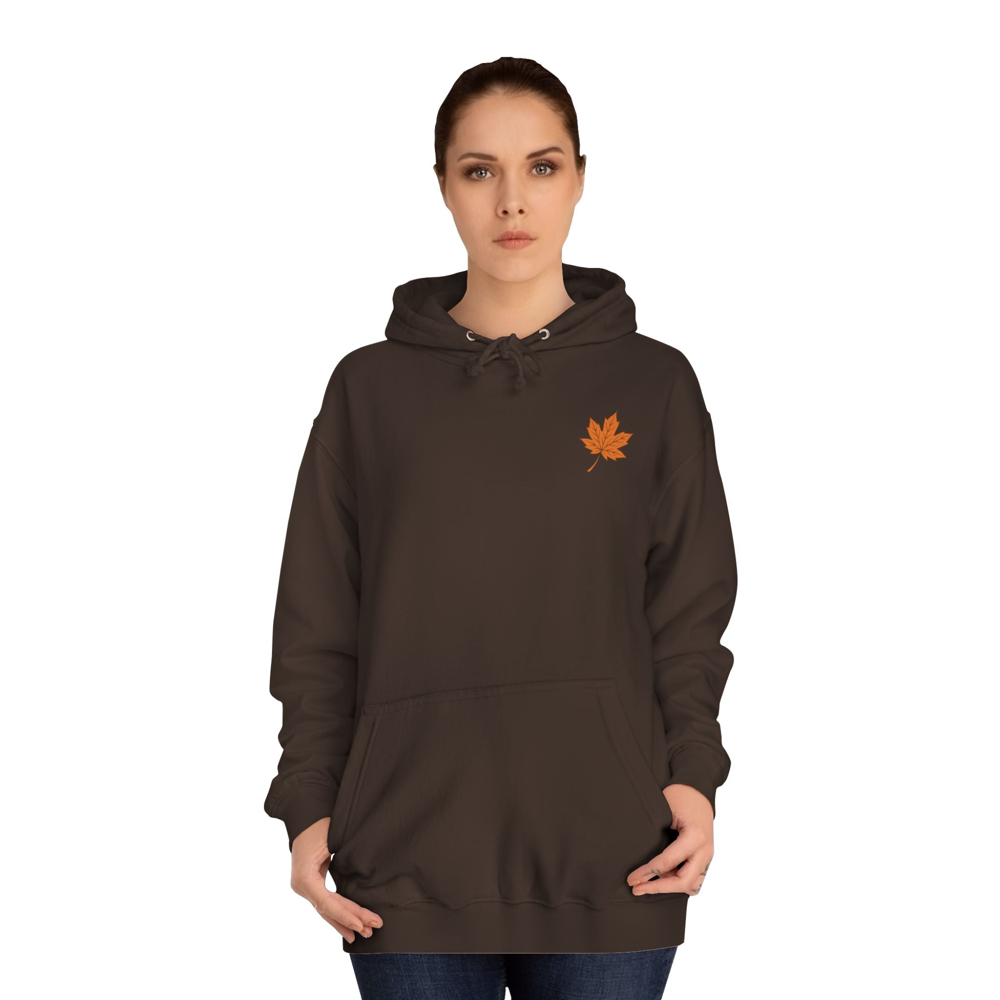 Cozy Unisex College Hoodie with Artistic Leaf Design - Perfect for Fall, Casual Wear, College Students, Stylish Gift Idea