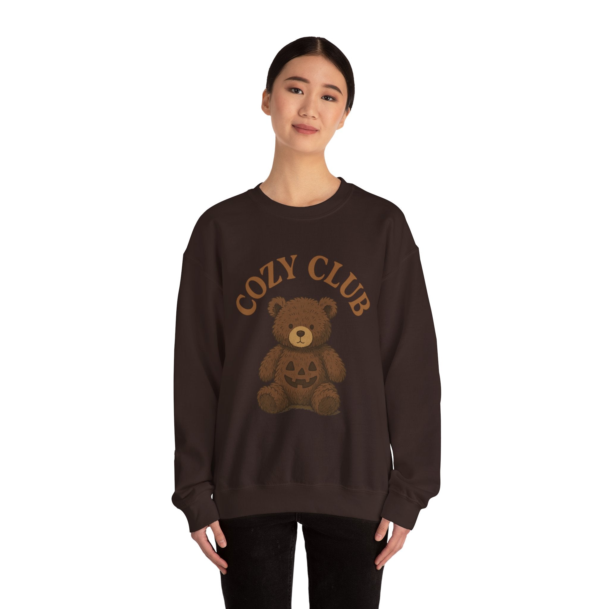 Cozy Club Bear Sweatshirt, Unisex Heavy Blend Crewneck, Fall Fashion, Halloween Sweater, Casual Comfort Clothing
