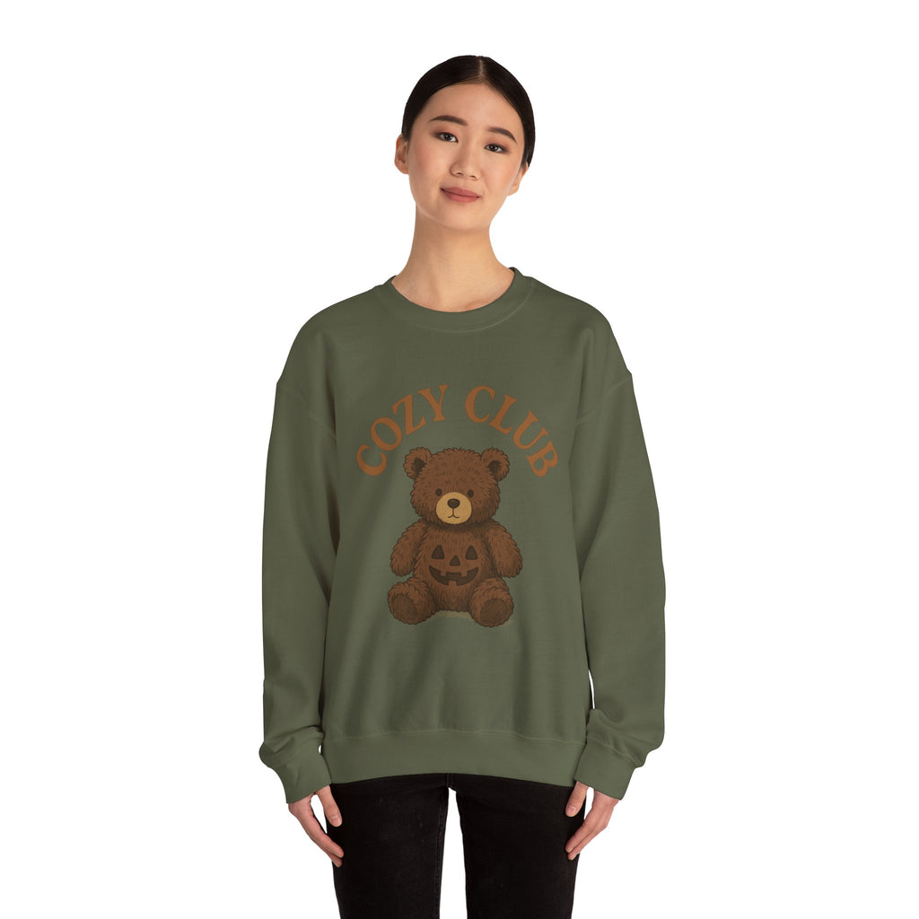 Cozy Club Bear Sweatshirt, Unisex Heavy Blend Crewneck, Fall Fashion, Halloween Sweater, Casual Comfort Clothing