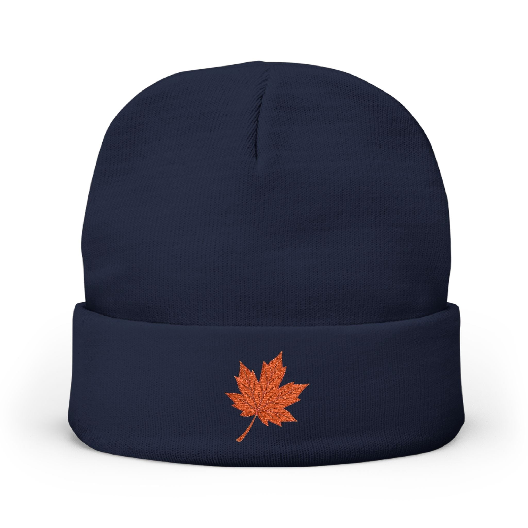 Cozy Embroidered Knit Beanie with Leaf | Winter Hat, Fall Fashion, Outdoor Accessories, Gift for Her, Casual Style