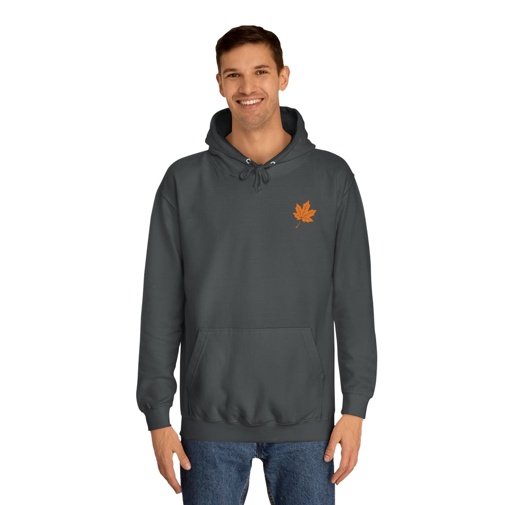 Cozy Unisex College Hoodie with Artistic Leaf Design - Perfect for Fall, Casual Wear, College Students, Stylish Gift Idea