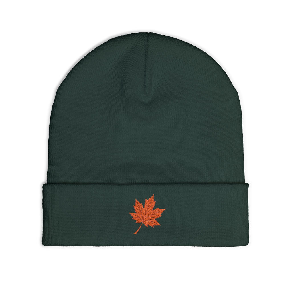 Cozy Embroidered Knit Beanie with Leaf | Winter Hat, Fall Fashion, Outdoor Accessories, Gift for Her, Casual Style