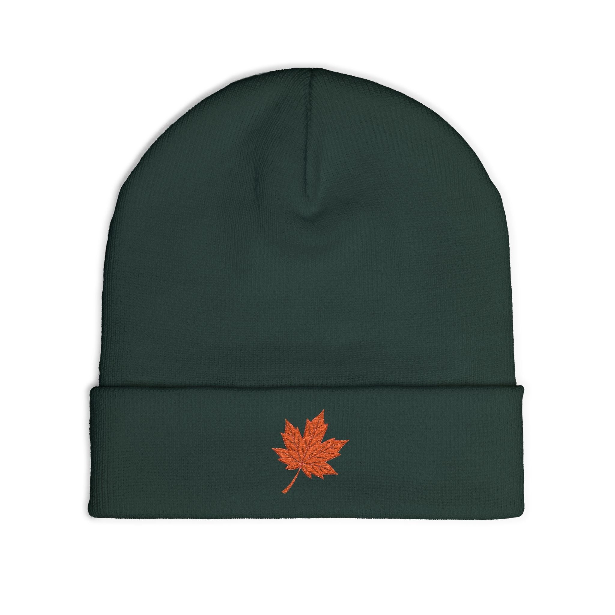Cozy Embroidered Knit Beanie with Leaf | Winter Hat, Fall Fashion, Outdoor Accessories, Gift for Her, Casual Style