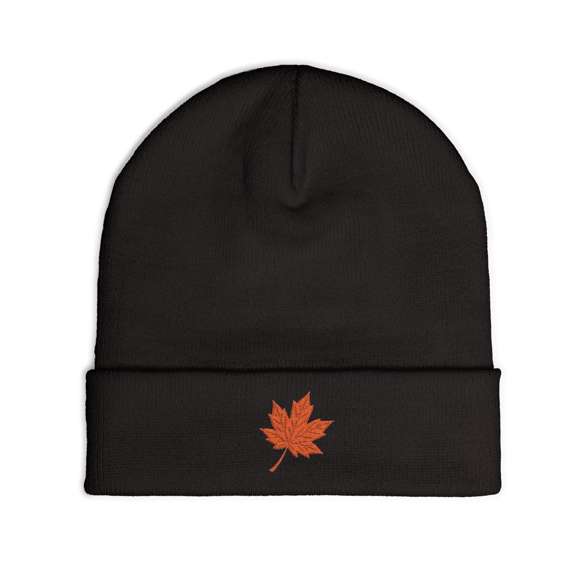 Cozy Embroidered Knit Beanie with Leaf | Winter Hat, Fall Fashion, Outdoor Accessories, Gift for Her, Casual Style
