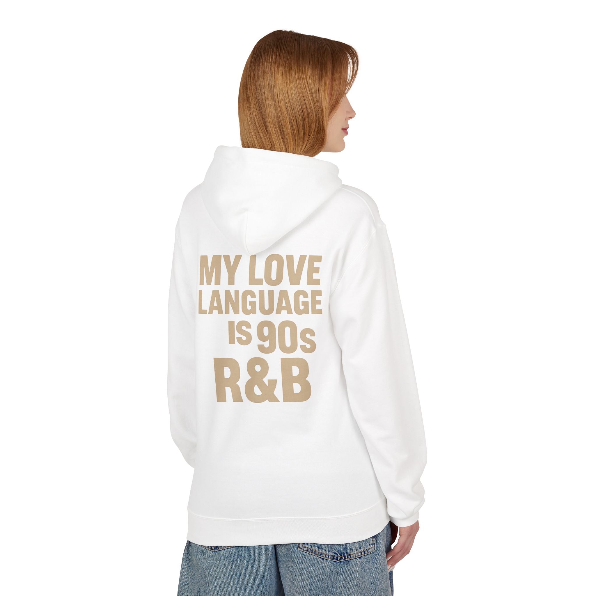 90s R&B Love Language Hoodie, Unisex Fleece Sweatshirt, Music Lover Gift, Cozy Casual Wear, Perfect for Holidays