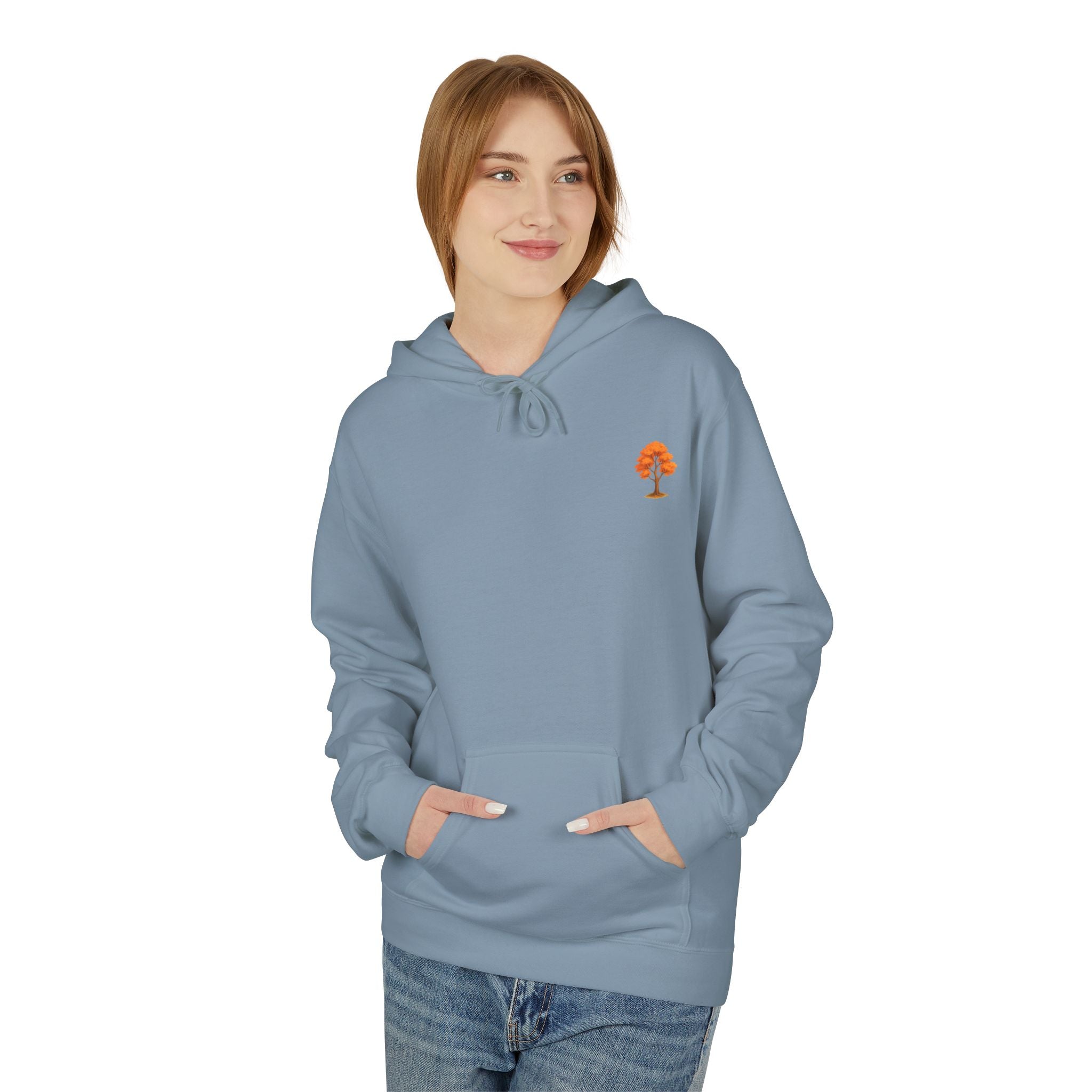 Autumn Vibes Fleece Hoodie – Cozy, Artistic, Unisex Pullover, Perfect for Fall Gatherings, Street Style, Gift for Friends