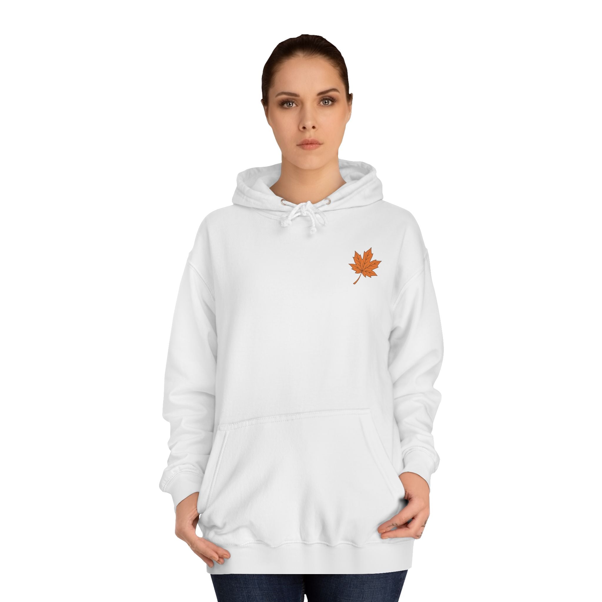 Cozy Unisex College Hoodie with Artistic Leaf Design - Perfect for Fall, Casual Wear, College Students, Stylish Gift Idea