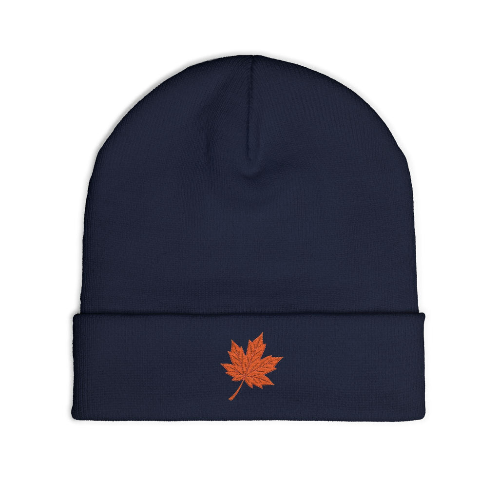 Cozy Embroidered Knit Beanie with Leaf | Winter Hat, Fall Fashion, Outdoor Accessories, Gift for Her, Casual Style