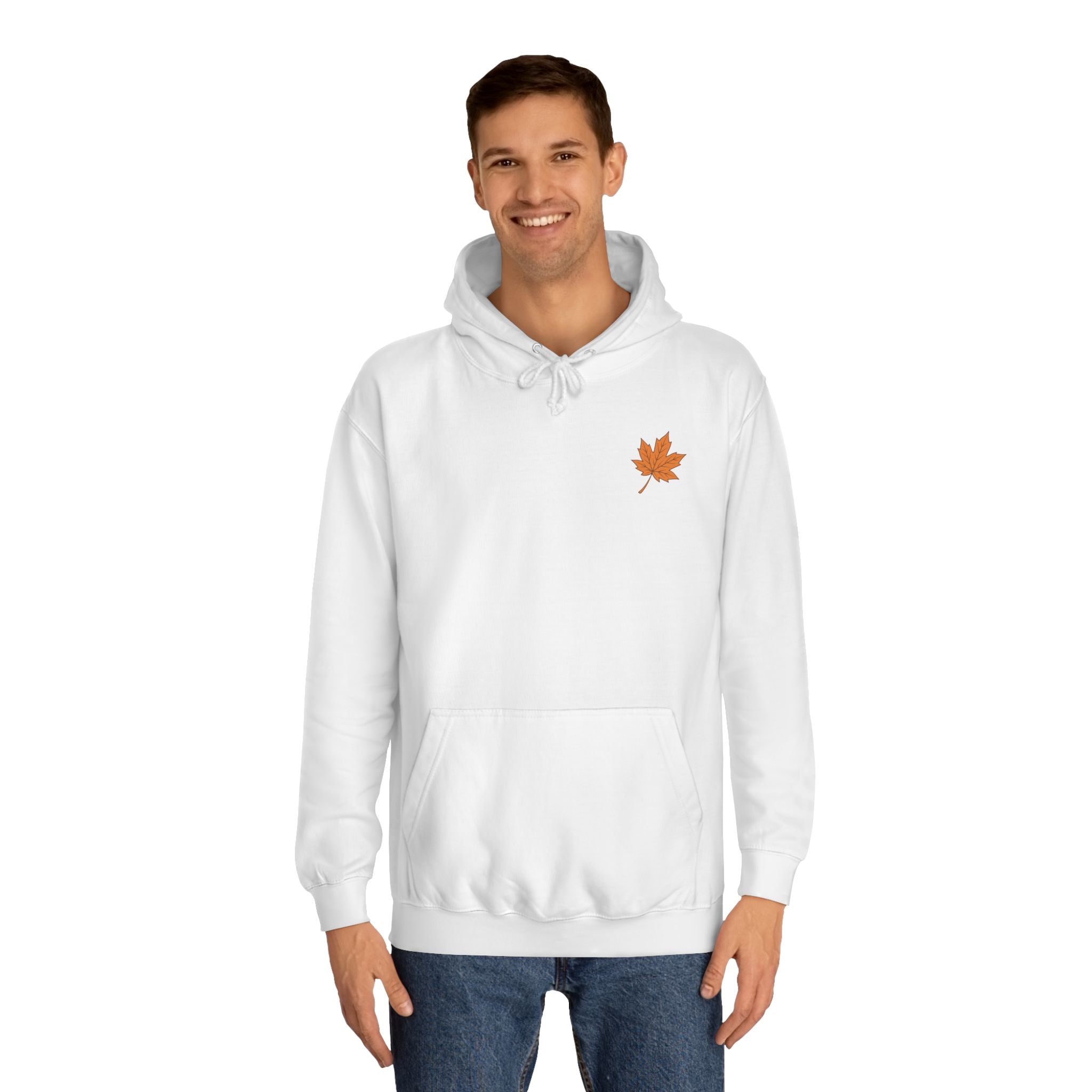 Cozy Unisex College Hoodie with Artistic Leaf Design - Perfect for Fall, Casual Wear, College Students, Stylish Gift Idea
