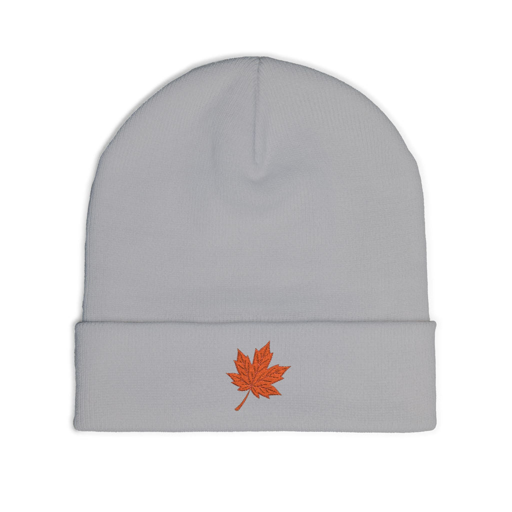 Cozy Embroidered Knit Beanie with Leaf | Winter Hat, Fall Fashion, Outdoor Accessories, Gift for Her, Casual Style