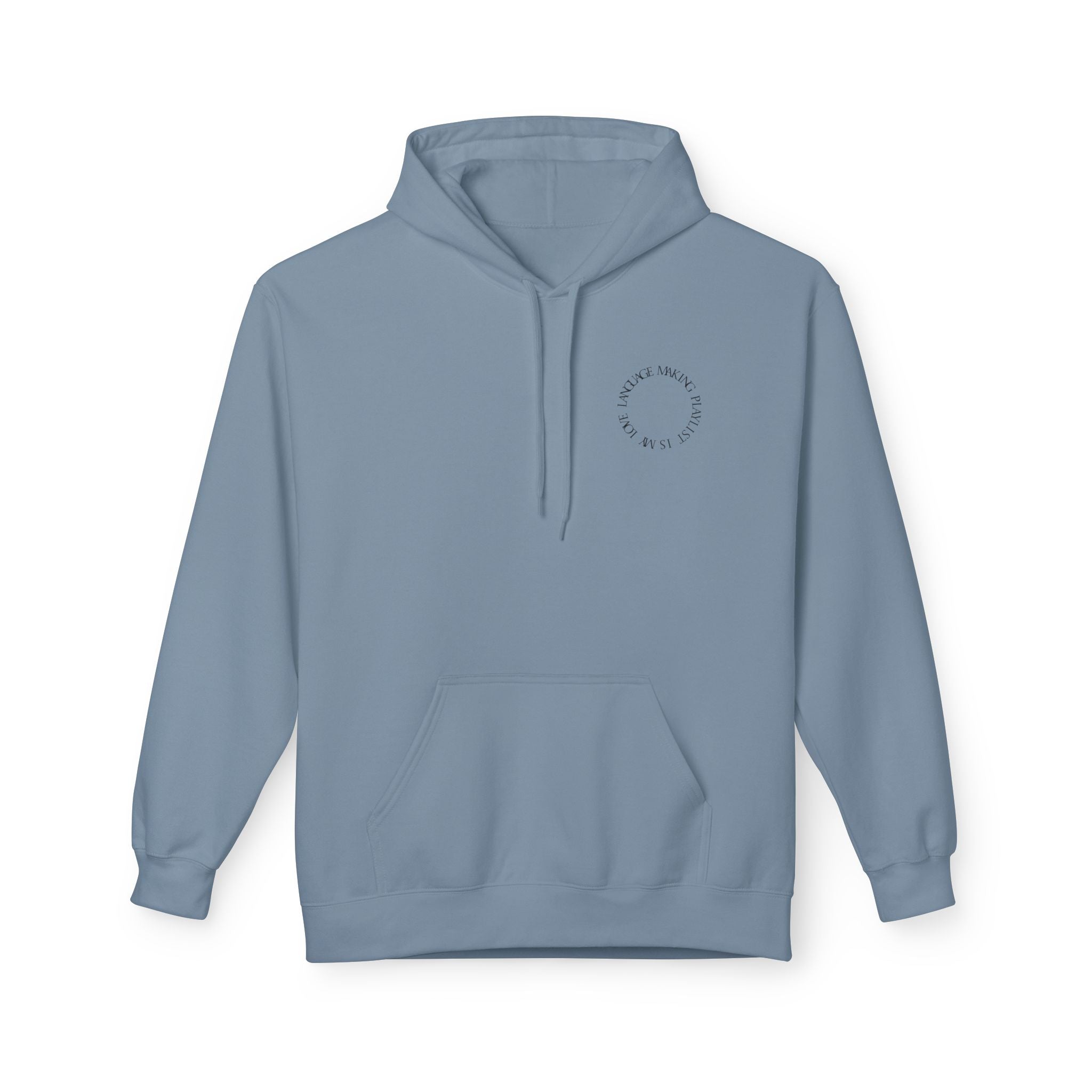 Playlist Love Language Hoodie, Comfortable Zip Up, Cozy Unisex Fleece, Gift for Music Lovers, Perfect for Casual Days, Lightweight Hoodie