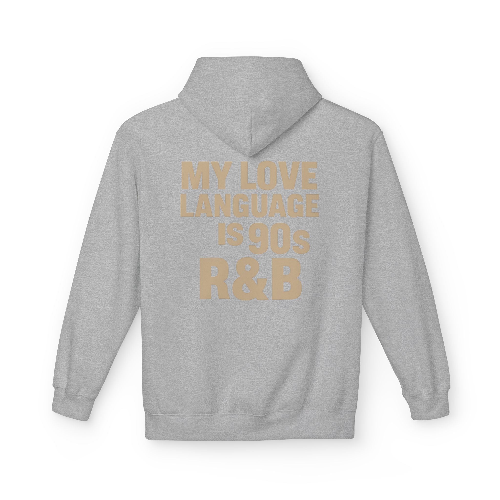 90s R&B Love Language Hoodie, Unisex Fleece Sweatshirt, Music Lover Gift, Cozy Casual Wear, Perfect for Holidays