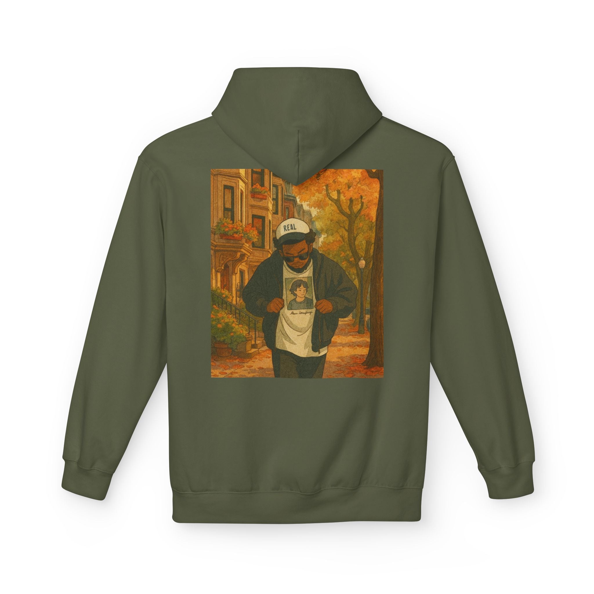 Autumn Vibes Fleece Hoodie – Cozy, Artistic, Unisex Pullover, Perfect for Fall Gatherings, Street Style, Gift for Friends