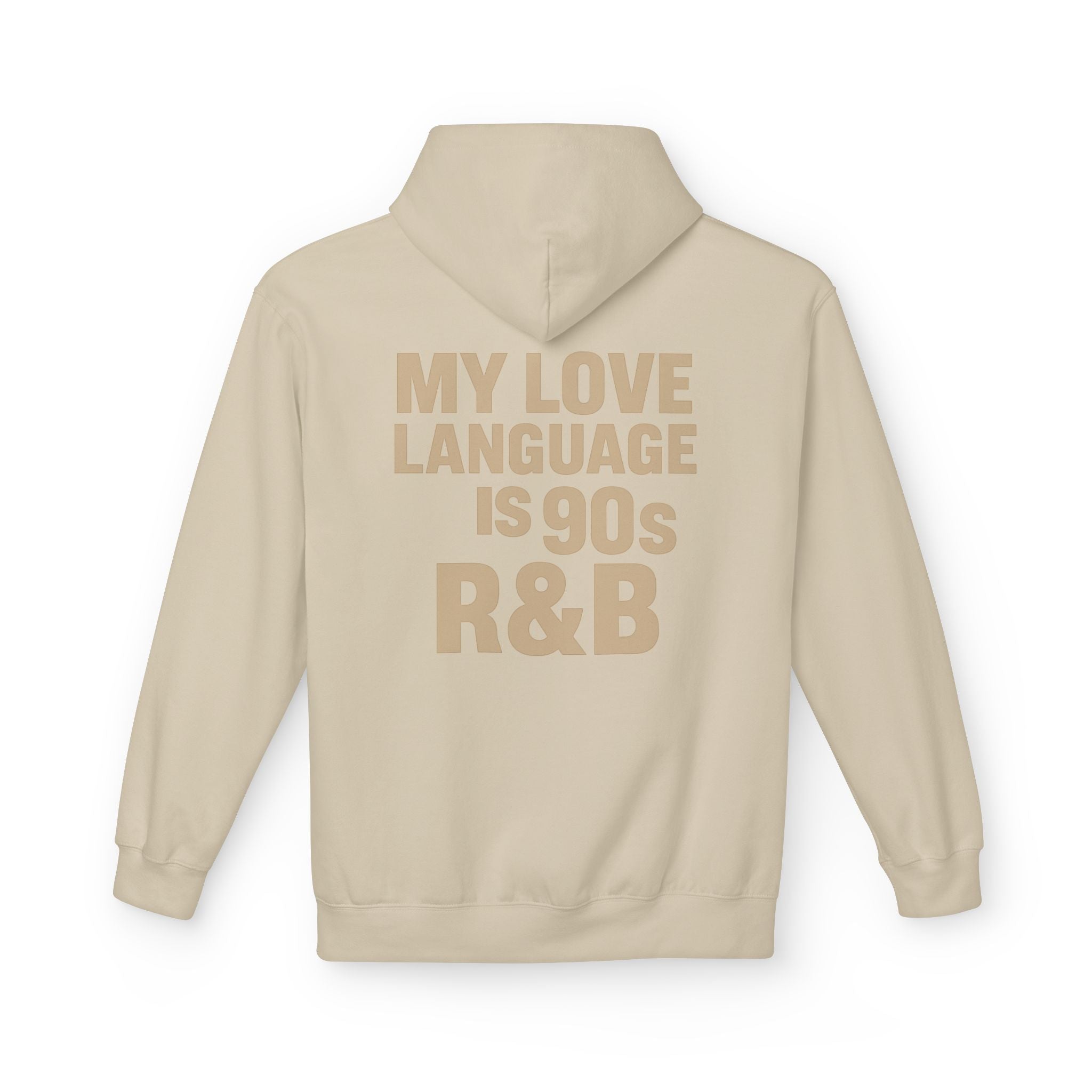 90s R&B Love Language Hoodie, Unisex Fleece Sweatshirt, Music Lover Gift, Cozy Casual Wear, Perfect for Holidays