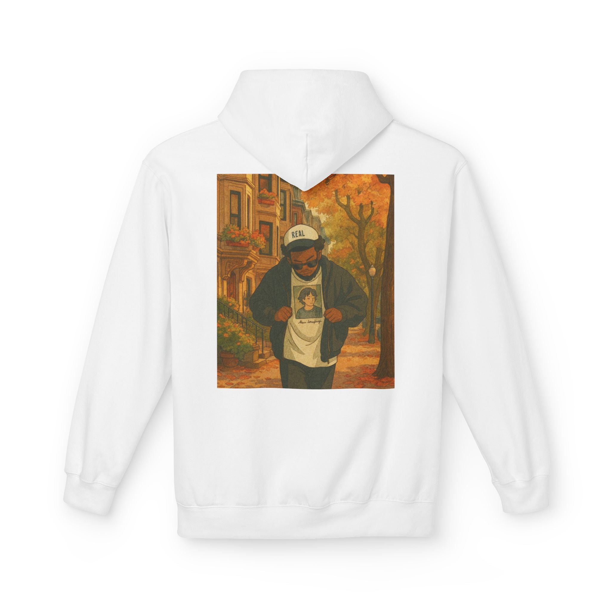 Autumn Vibes Fleece Hoodie – Cozy, Artistic, Unisex Pullover, Perfect for Fall Gatherings, Street Style, Gift for Friends