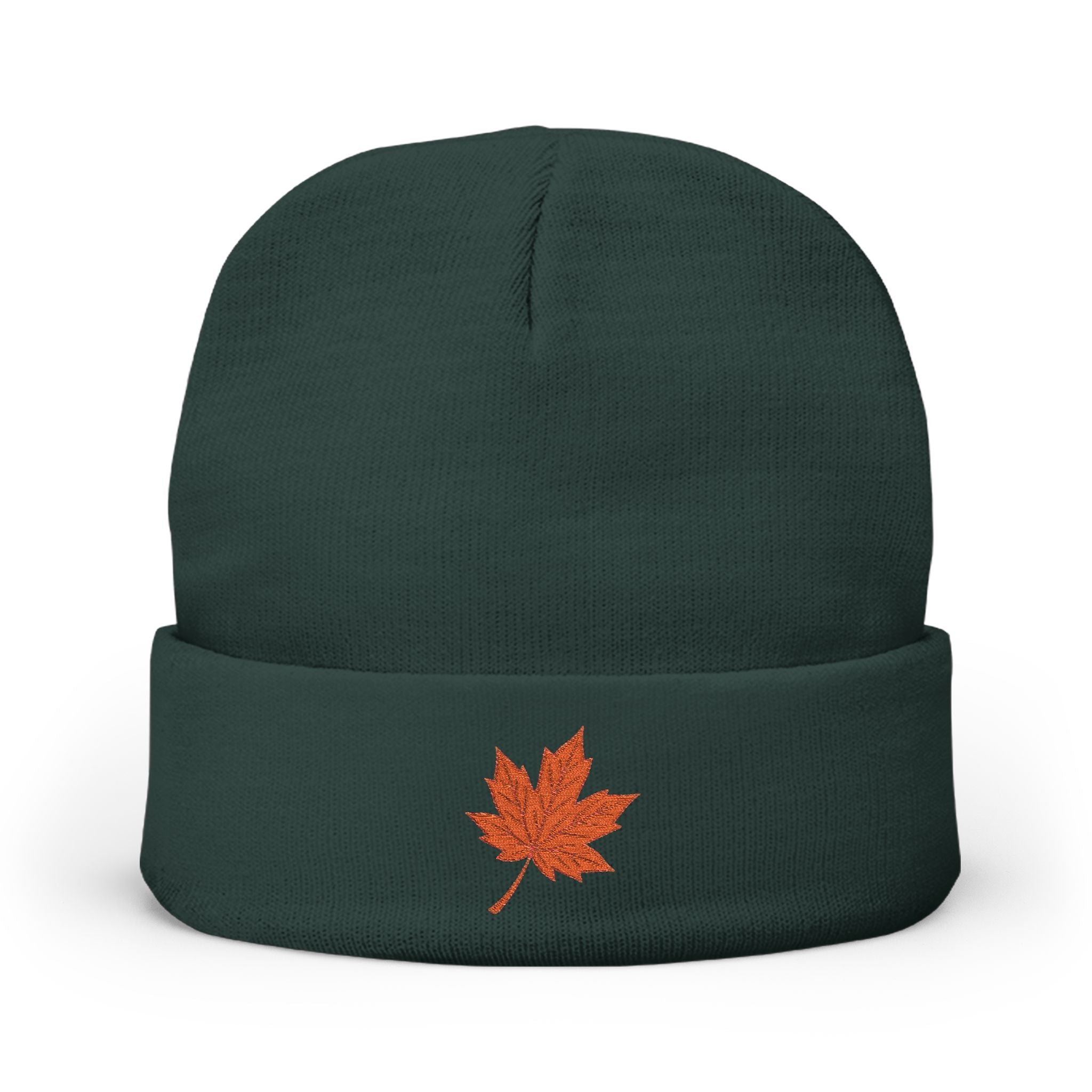 Cozy Embroidered Knit Beanie with Leaf | Winter Hat, Fall Fashion, Outdoor Accessories, Gift for Her, Casual Style