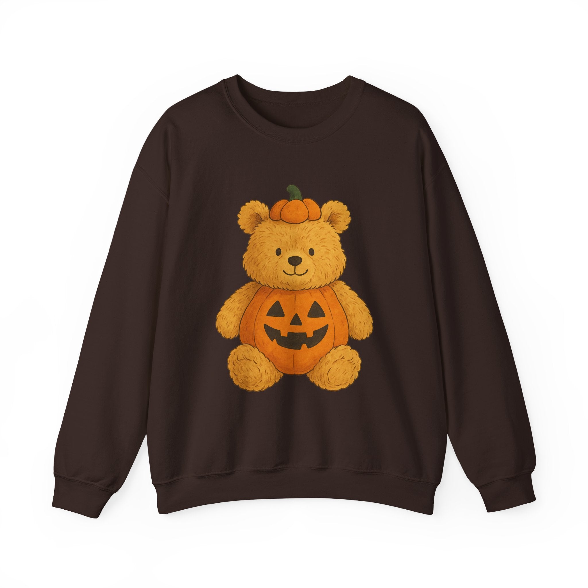 Halloween Teddy Bear Sweatshirt, Cozy Bear Crewneck, Fall Fashion, Cute Pumpkin Sweater, Gift for Her