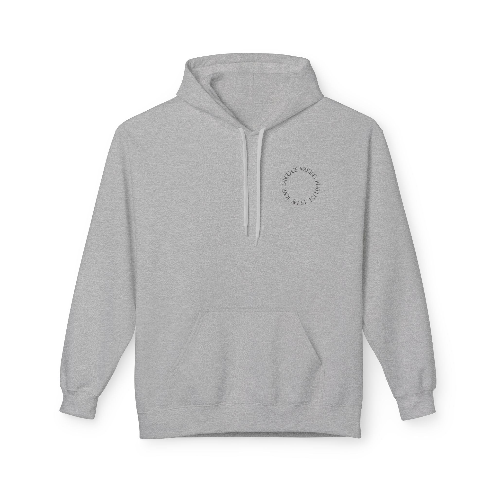 Playlist Love Language Hoodie, Comfortable Zip Up, Cozy Unisex Fleece, Gift for Music Lovers, Perfect for Casual Days, Lightweight Hoodie