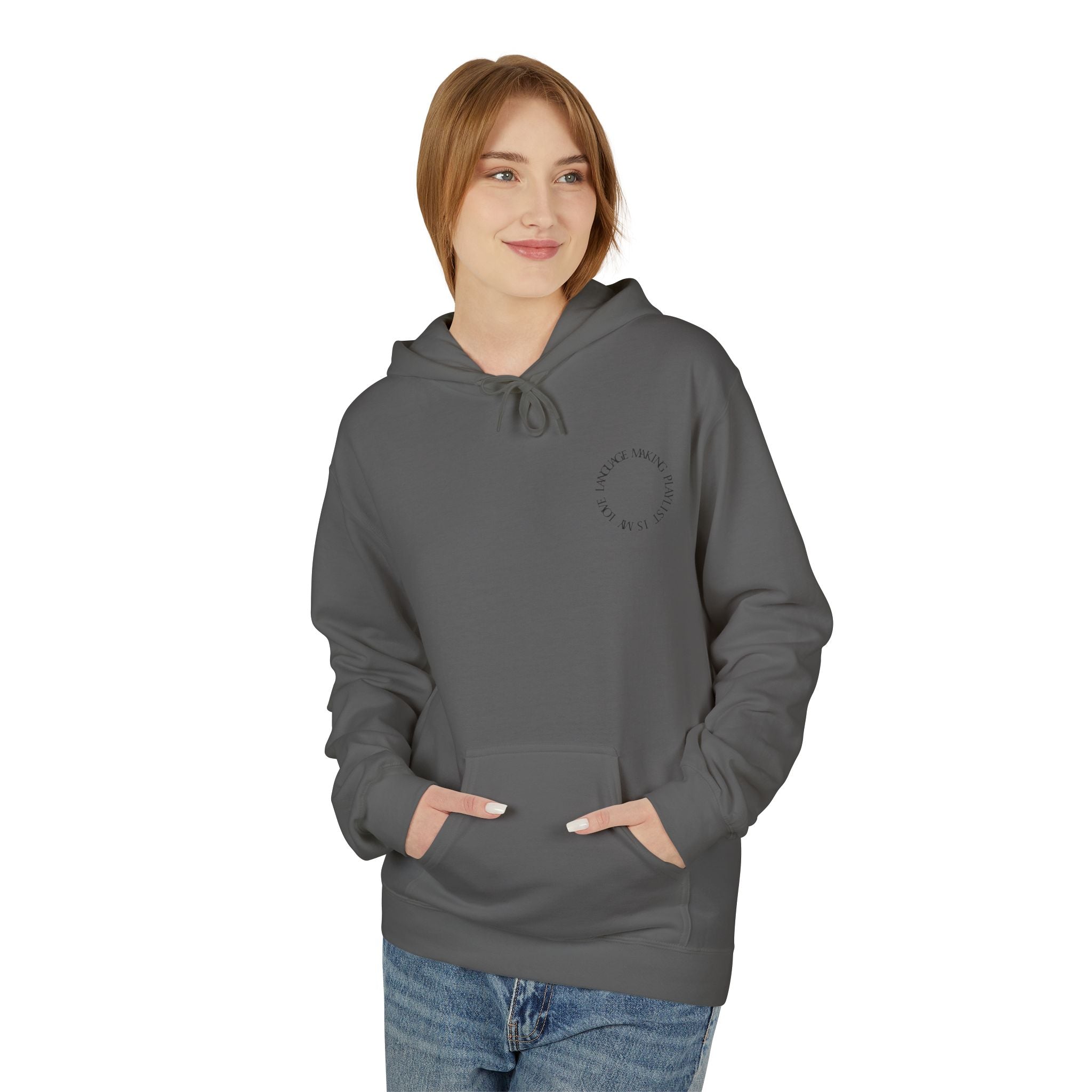 Playlist Love Language Hoodie, Comfortable Zip Up, Cozy Unisex Fleece, Gift for Music Lovers, Perfect for Casual Days, Lightweight Hoodie