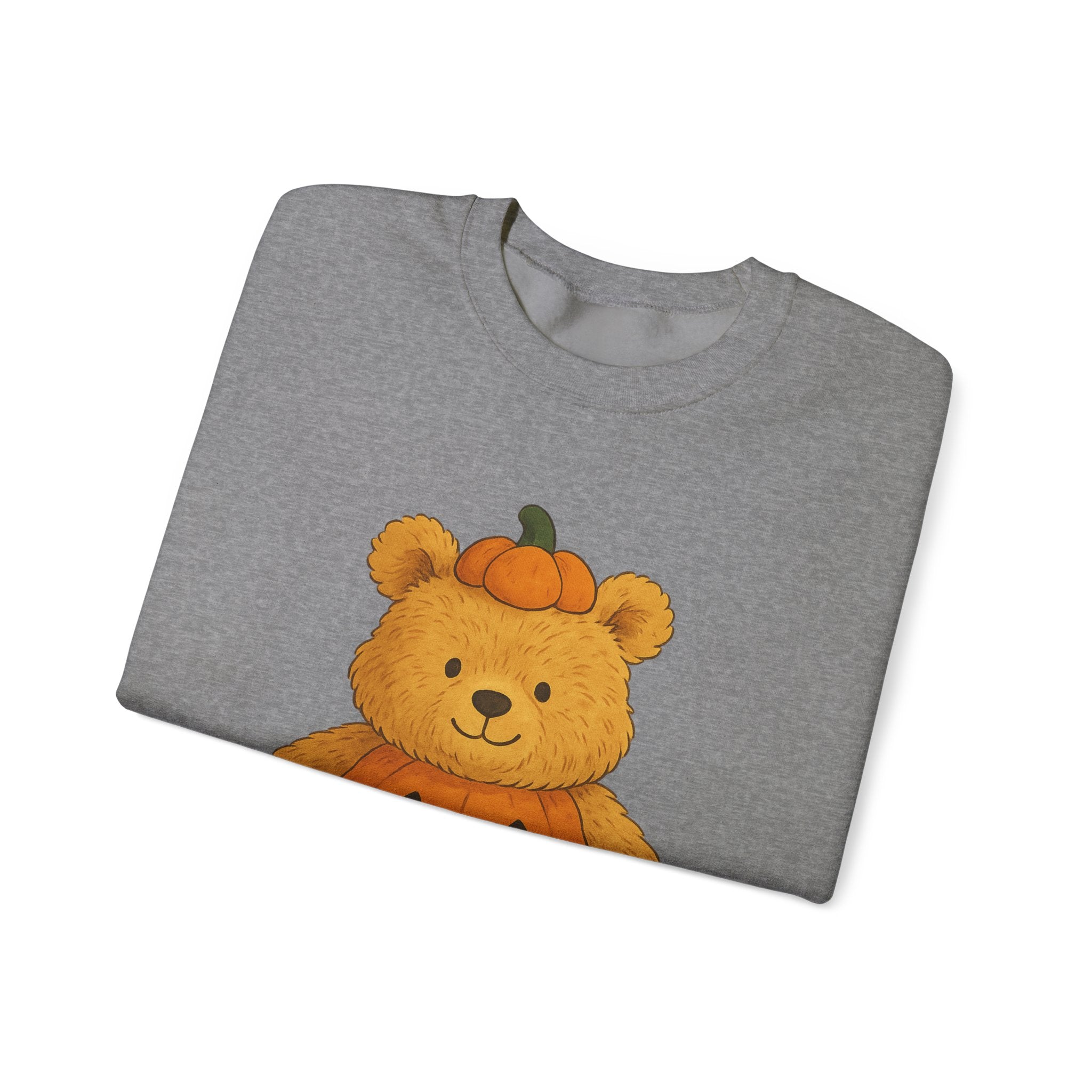 Halloween Teddy Bear Sweatshirt, Cozy Bear Crewneck, Fall Fashion, Cute Pumpkin Sweater, Gift for Her