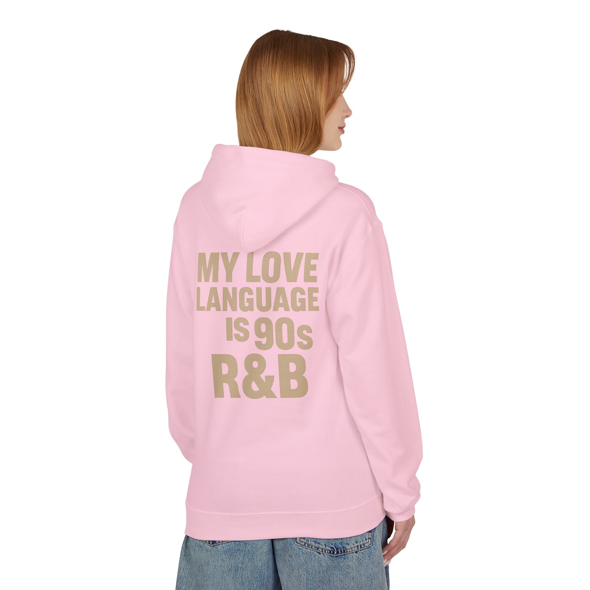 90s R&B Love Language Hoodie, Unisex Fleece Sweatshirt, Music Lover Gift, Cozy Casual Wear, Perfect for Holidays