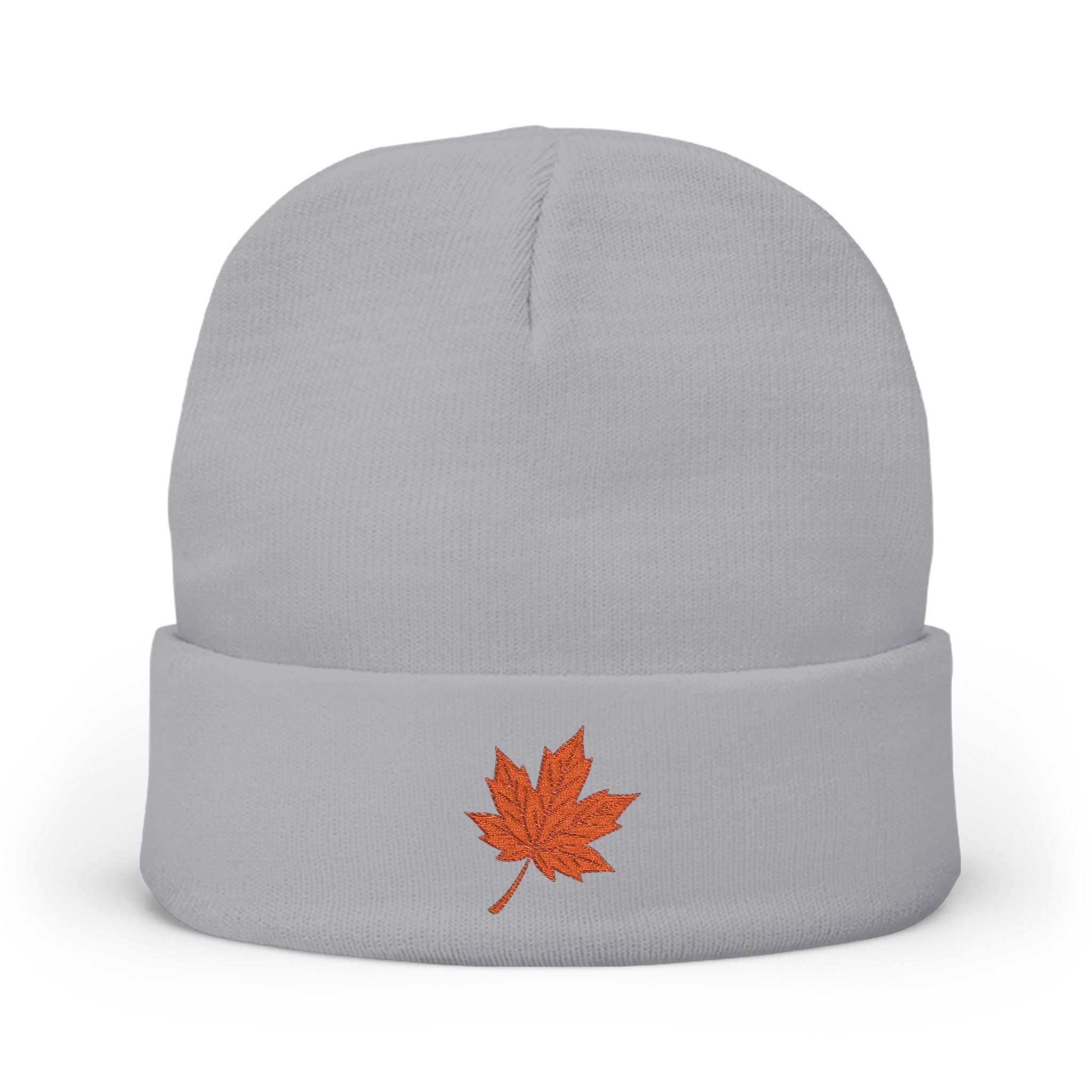 Cozy Embroidered Knit Beanie with Leaf | Winter Hat, Fall Fashion, Outdoor Accessories, Gift for Her, Casual Style