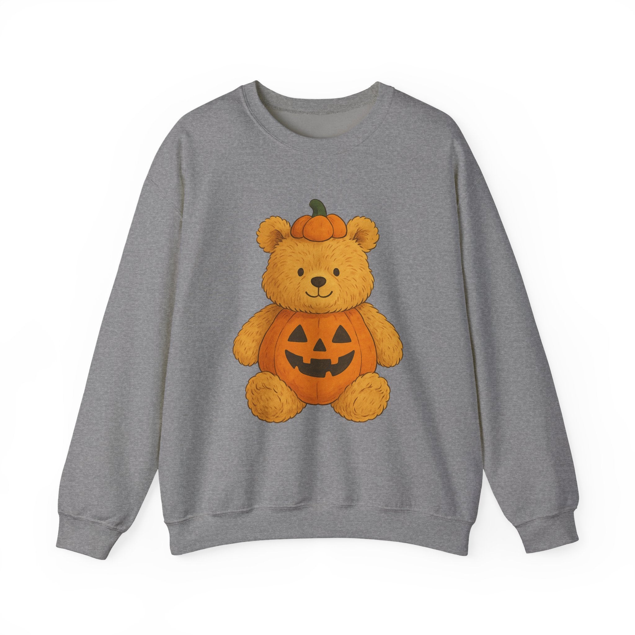 Halloween Teddy Bear Sweatshirt, Cozy Bear Crewneck, Fall Fashion, Cute Pumpkin Sweater, Gift for Her