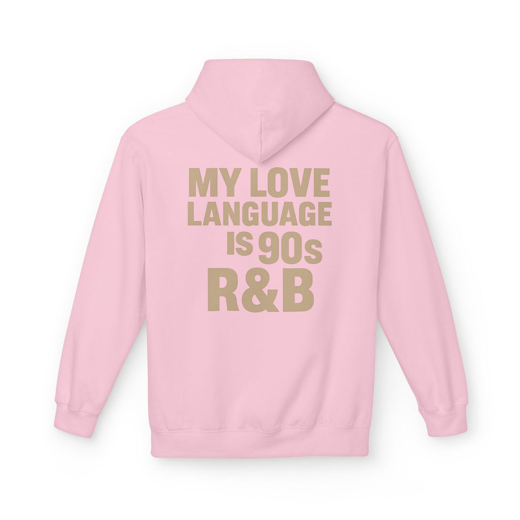 90s R&B Love Language Hoodie, Unisex Fleece Sweatshirt, Music Lover Gift, Cozy Casual Wear, Perfect for Holidays