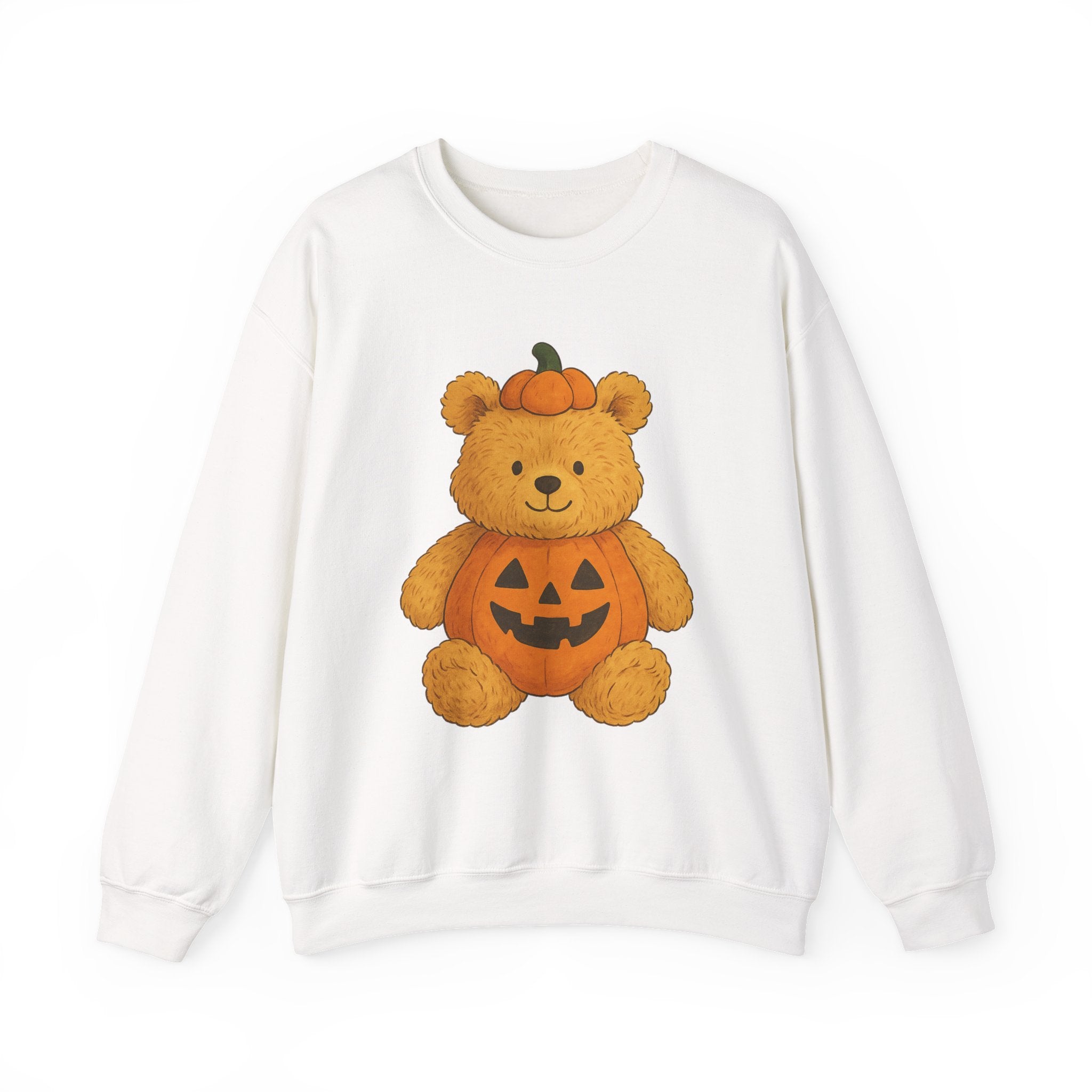 Halloween Teddy Bear Sweatshirt, Cozy Bear Crewneck, Fall Fashion, Cute Pumpkin Sweater, Gift for Her
