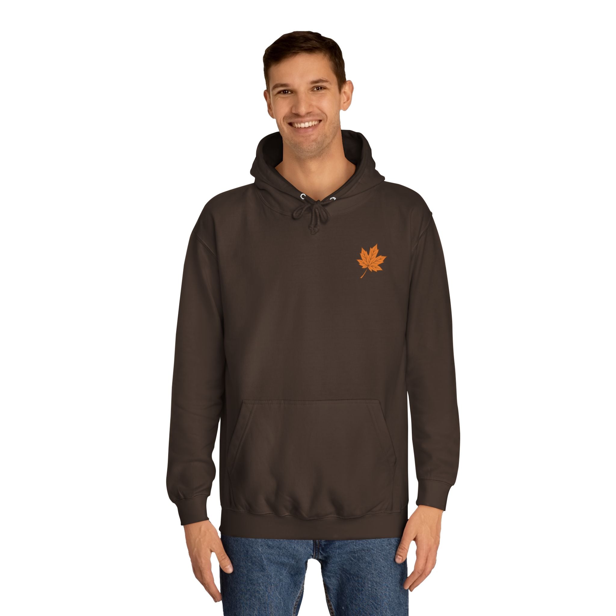 Cozy Unisex College Hoodie with Artistic Leaf Design - Perfect for Fall, Casual Wear, College Students, Stylish Gift Idea