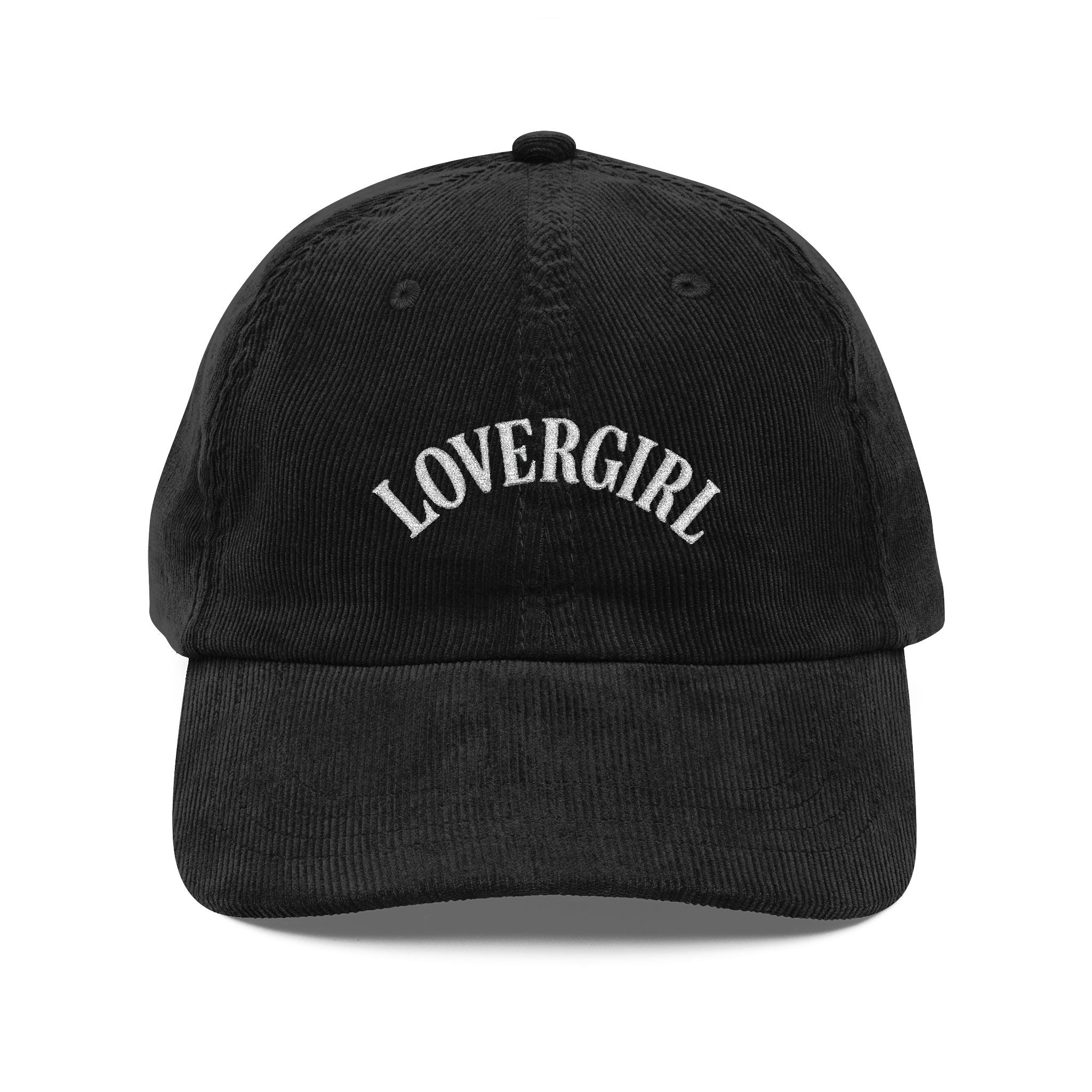 Vintage Corduroy Cap with 'LOVERGIRL' Embroidery | Trendy 90s Hat for Casual Style | Perfect for Gifts, Festivals, and Everyday Wear