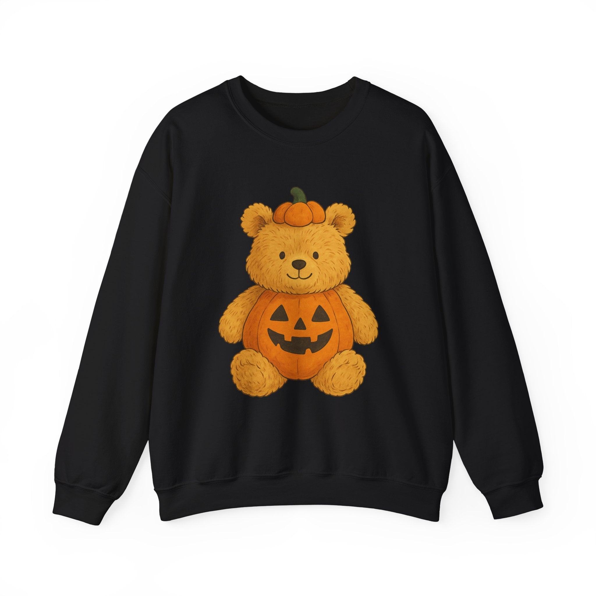 Halloween Teddy Bear Sweatshirt, Cozy Bear Crewneck, Fall Fashion, Cute Pumpkin Sweater, Gift for Her