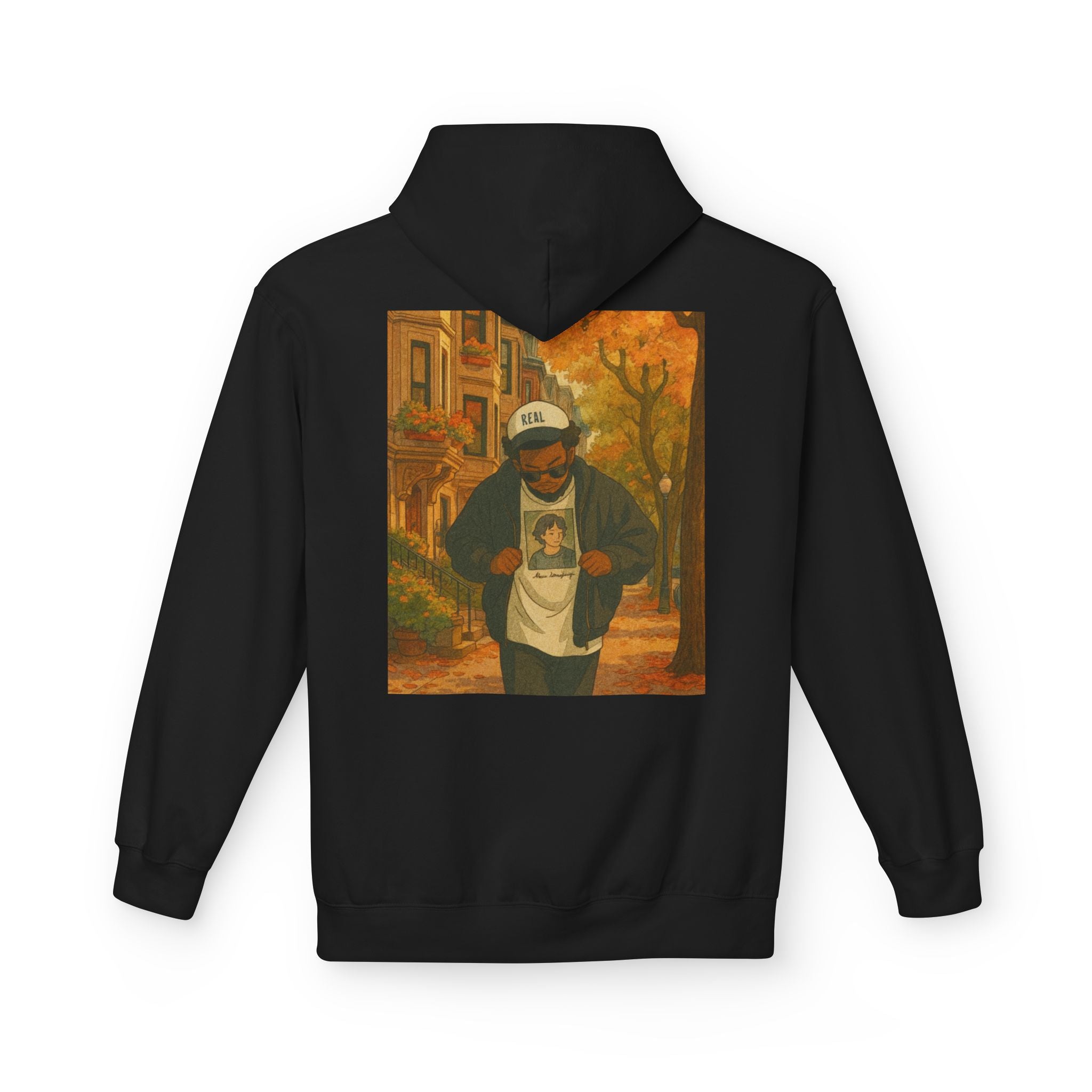 Autumn Vibes Fleece Hoodie – Cozy, Artistic, Unisex Pullover, Perfect for Fall Gatherings, Street Style, Gift for Friends
